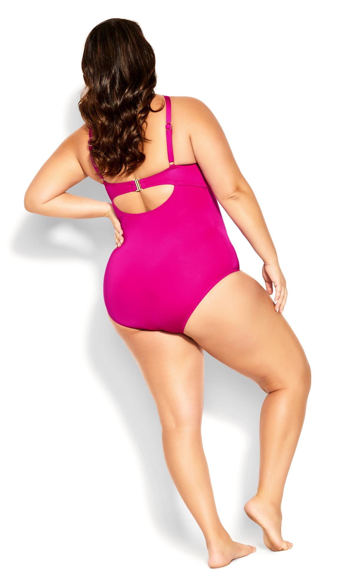 Evans Bright Pink High Neck Swimsuit 2