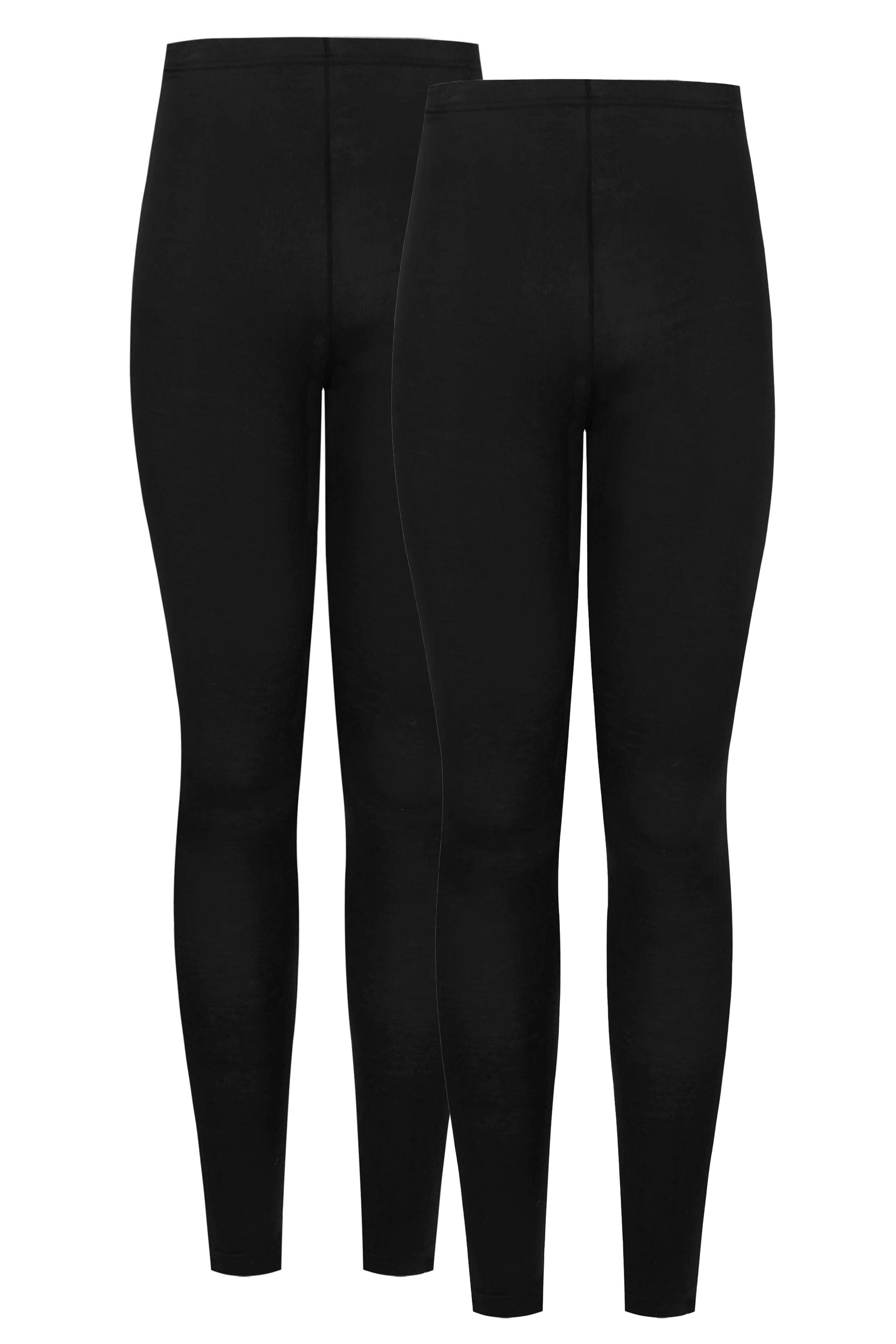 LTS MADE FOR GOOD 2 PACK Black Cotton Leggings | Long Tall Sally  1