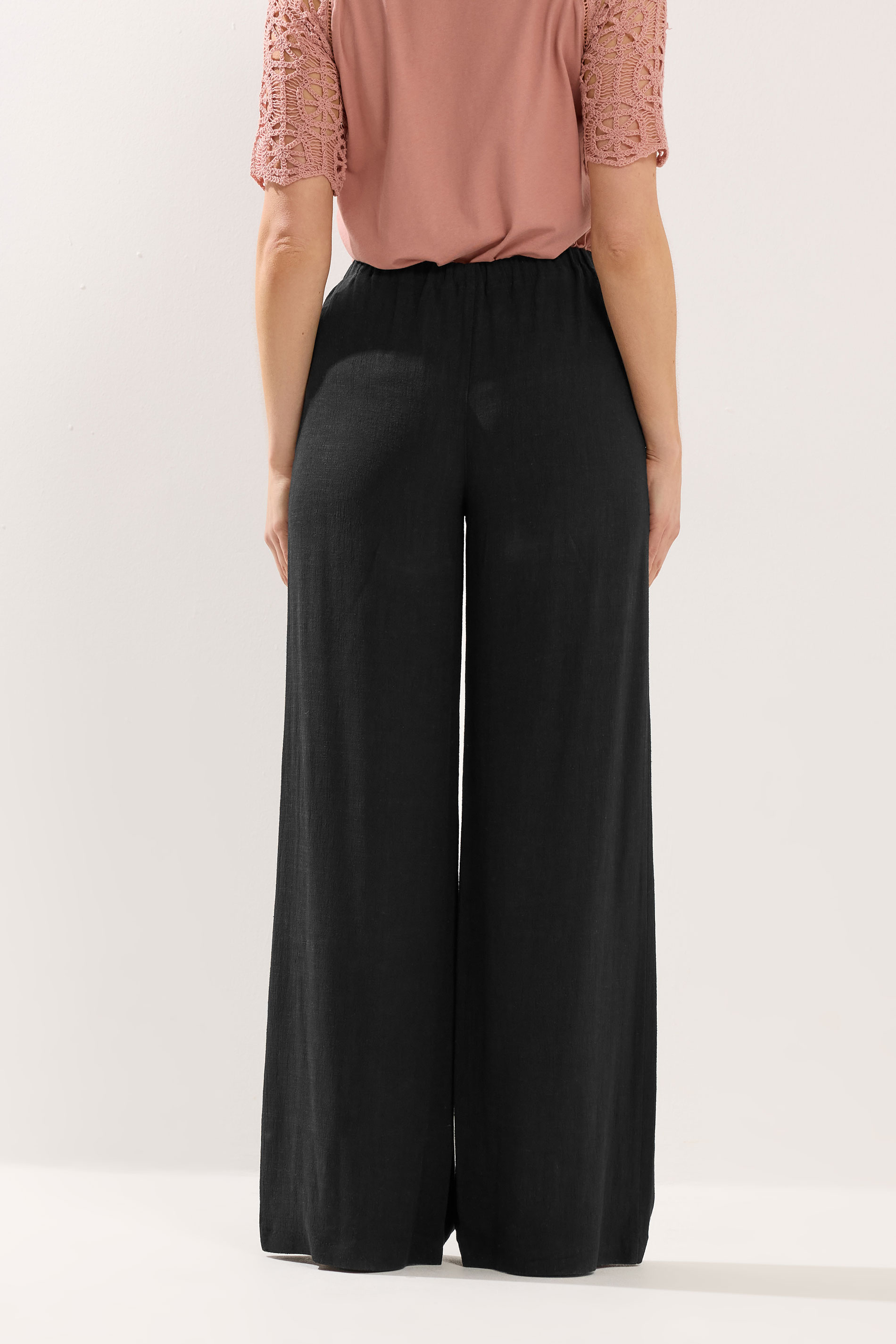 LTS Tall Women's Black Wide Leg Linen Trousers | Long Tall Sally 2