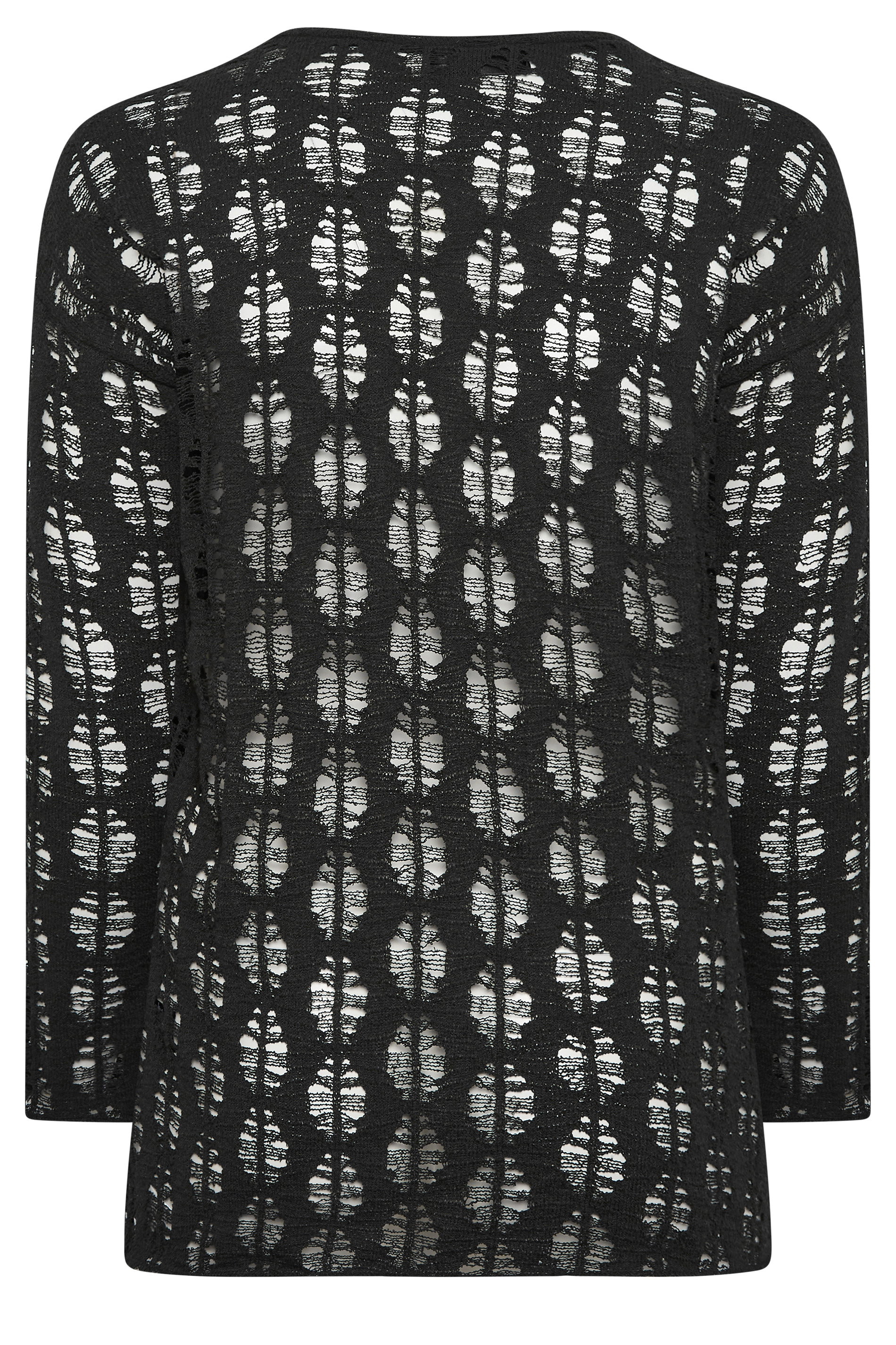 YOURS LUXURY Plus Size Curve Black Open Stitch Knit Jumper | Yours Clothing 8