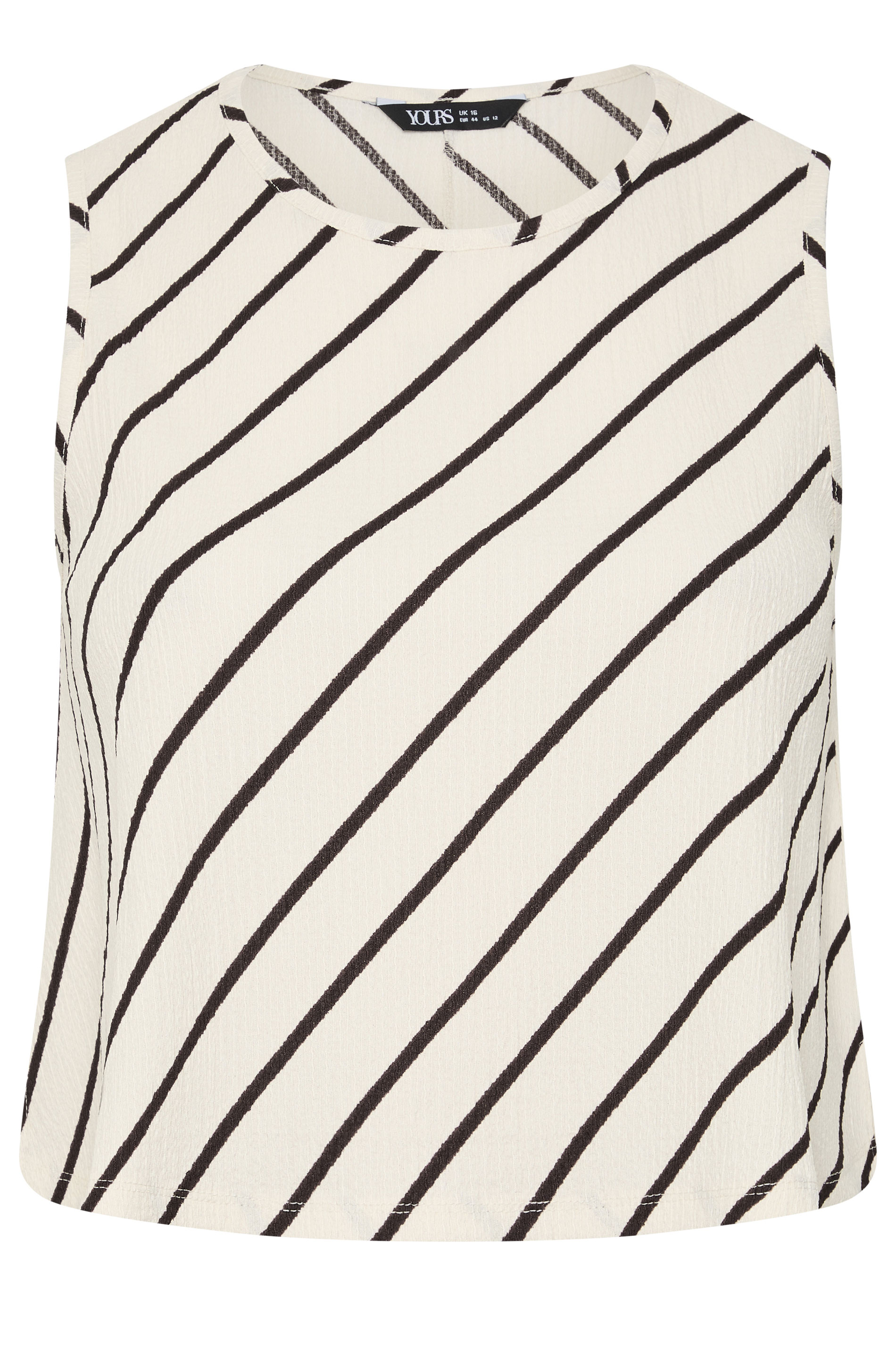 YOURS Plus Size Cream Stripe Vest Top | Yours Clothing 1