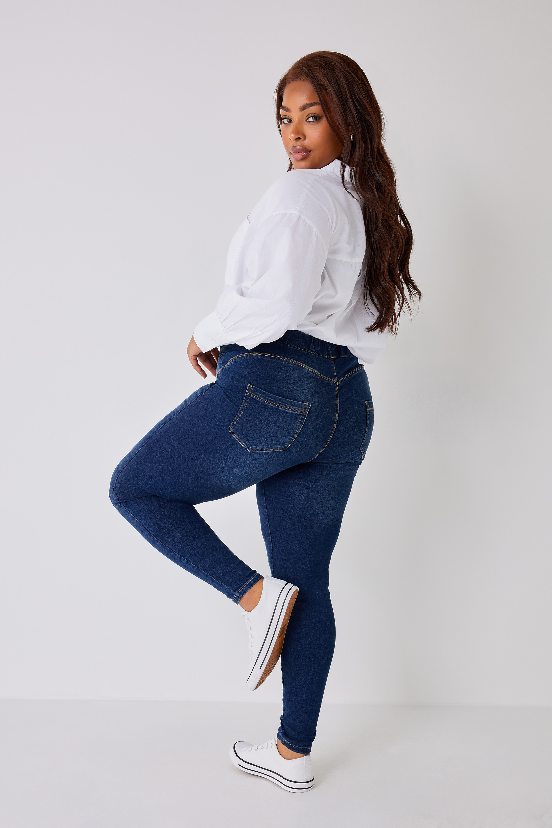 Plus Size Indigo Blue Skinny Stretch AVA Jeans | Yours Clothing 2