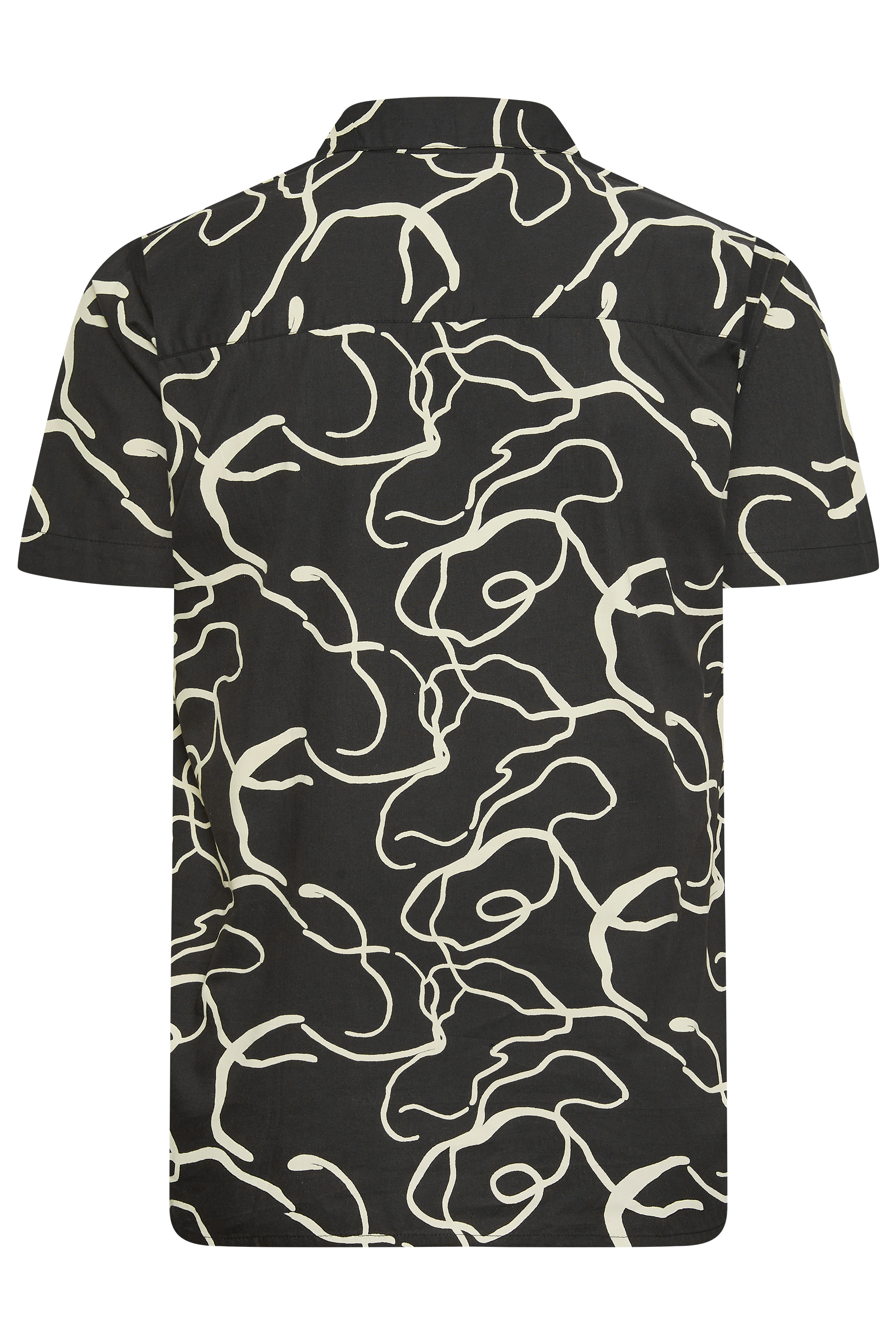 BadRhino Big & Tall Black Abstract Print Short Sleeve Shirt | BadRhino 3