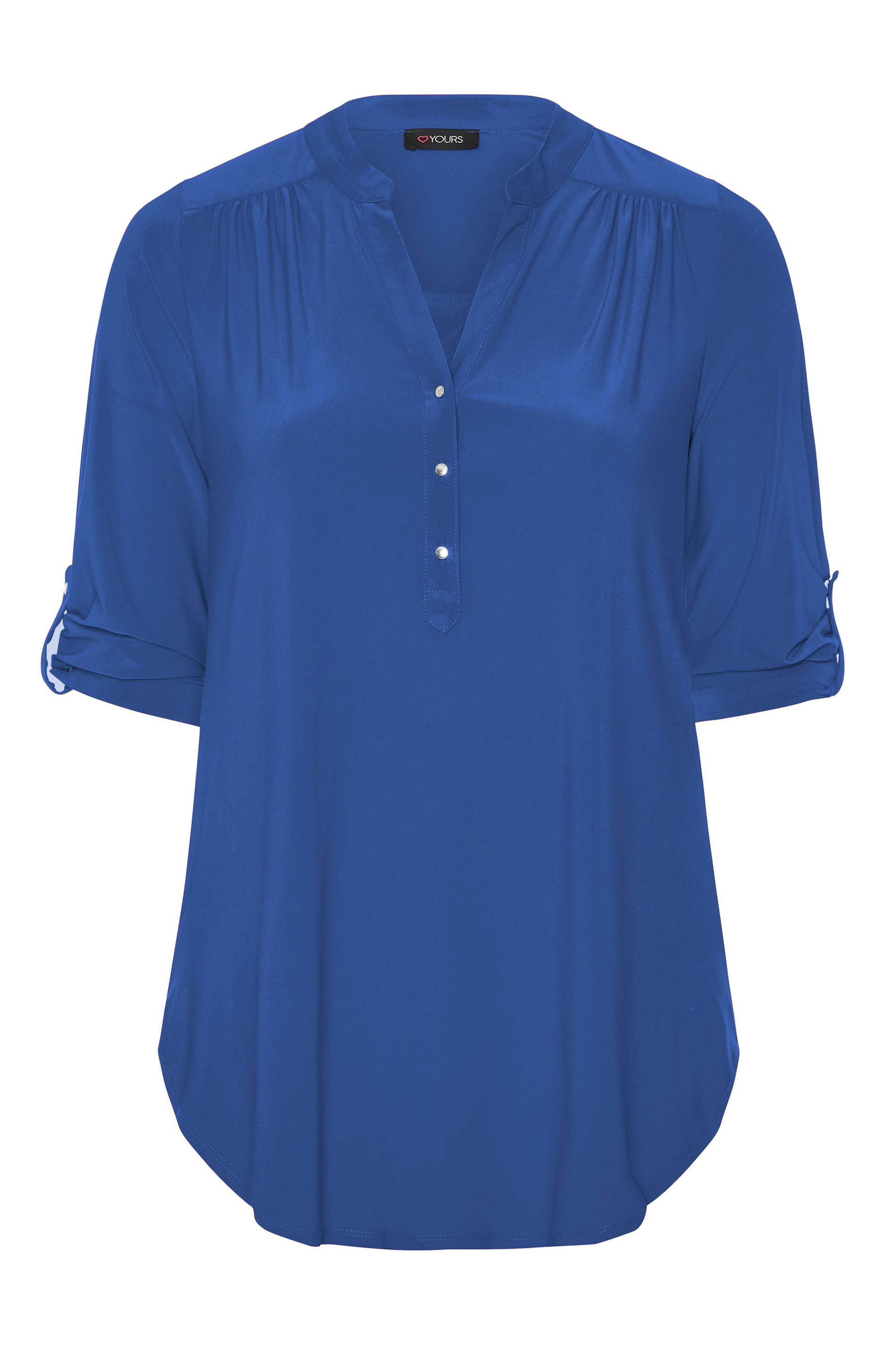Cobalt Blue Pleated Chiffon Blouse | Yours Clothing