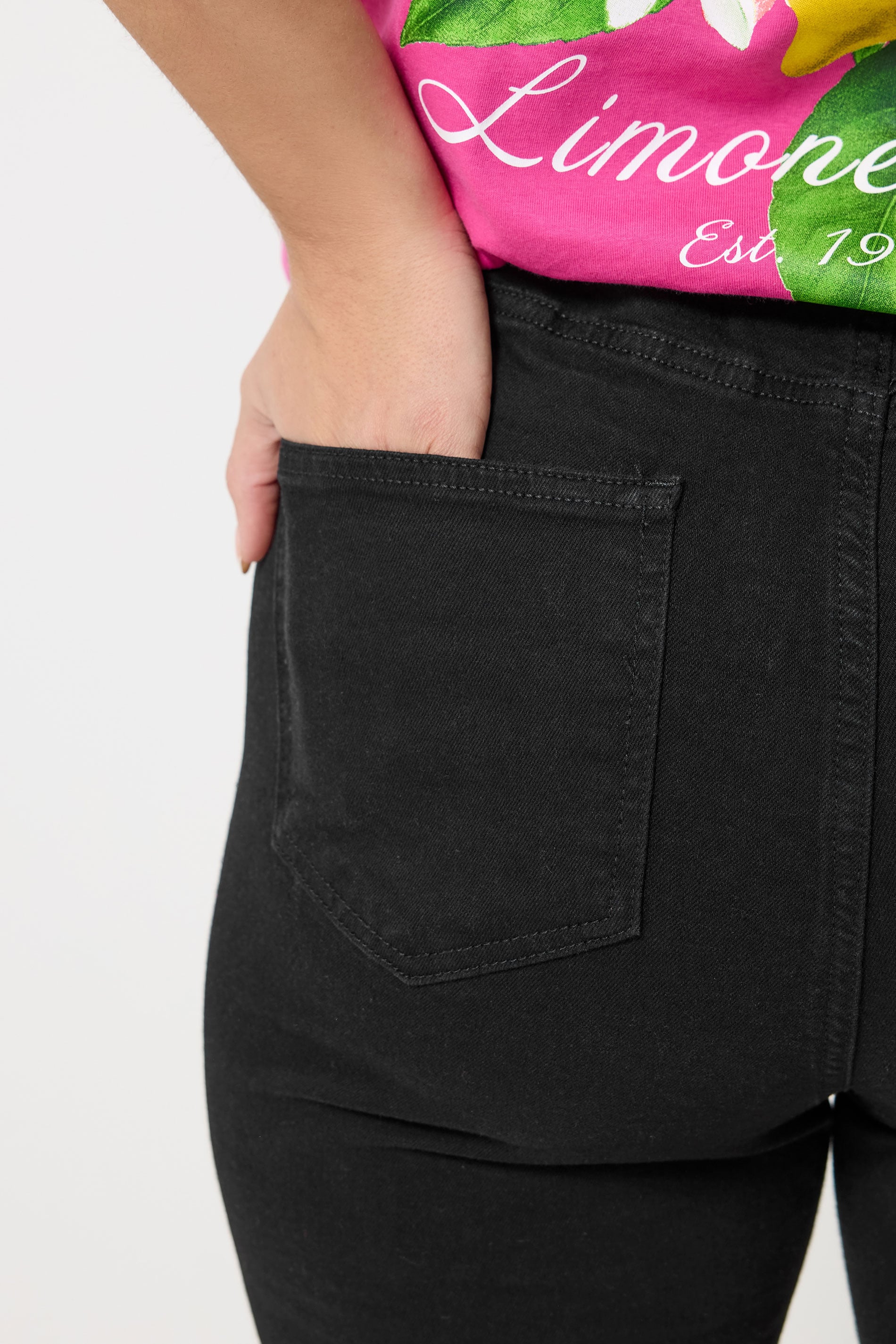 YOURS Plus Size Black Pull On Stretch Denim Cycling Shorts | Yours Clothing 4