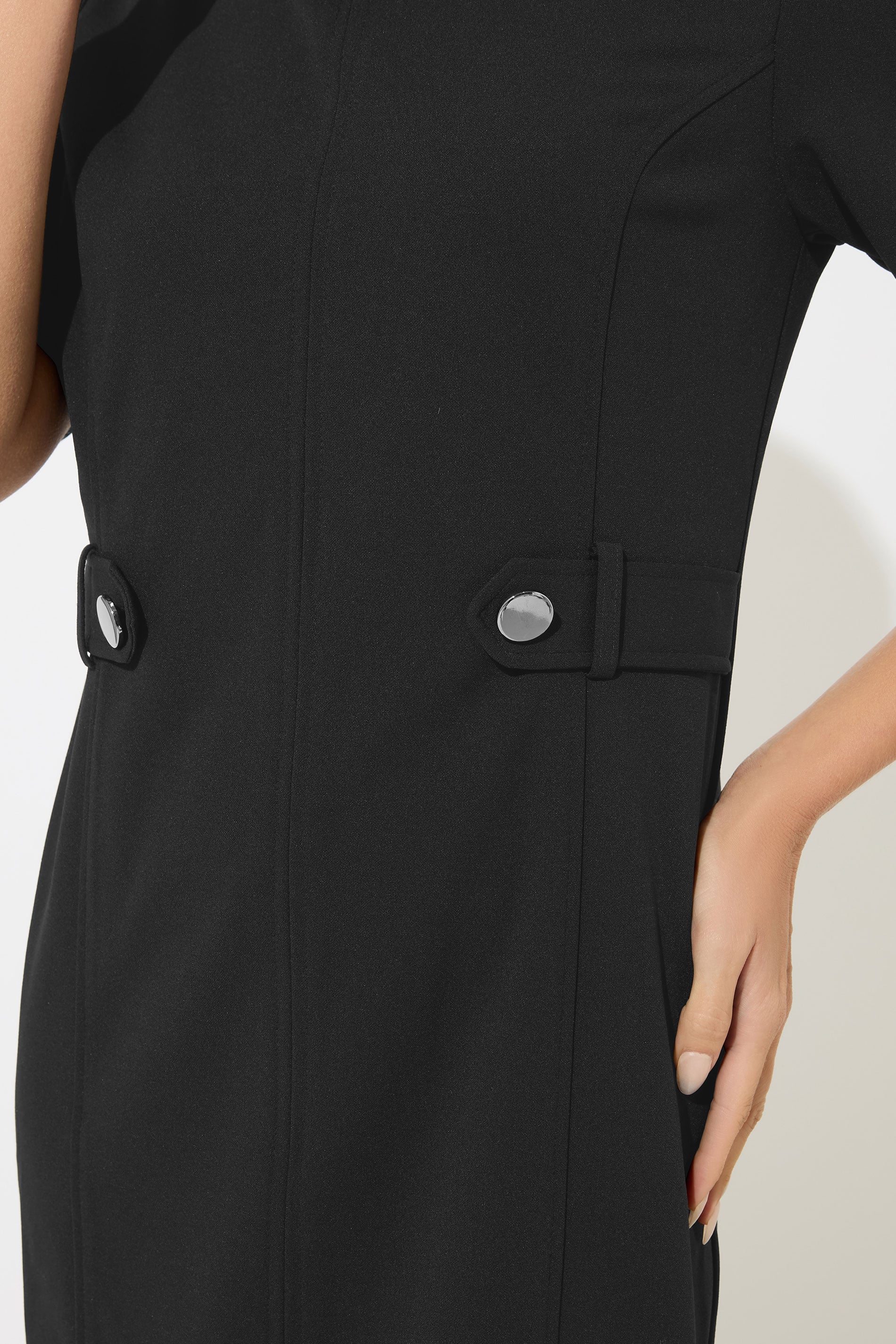 M&Co Black Button Detail Tailored Dress | M&Co 4