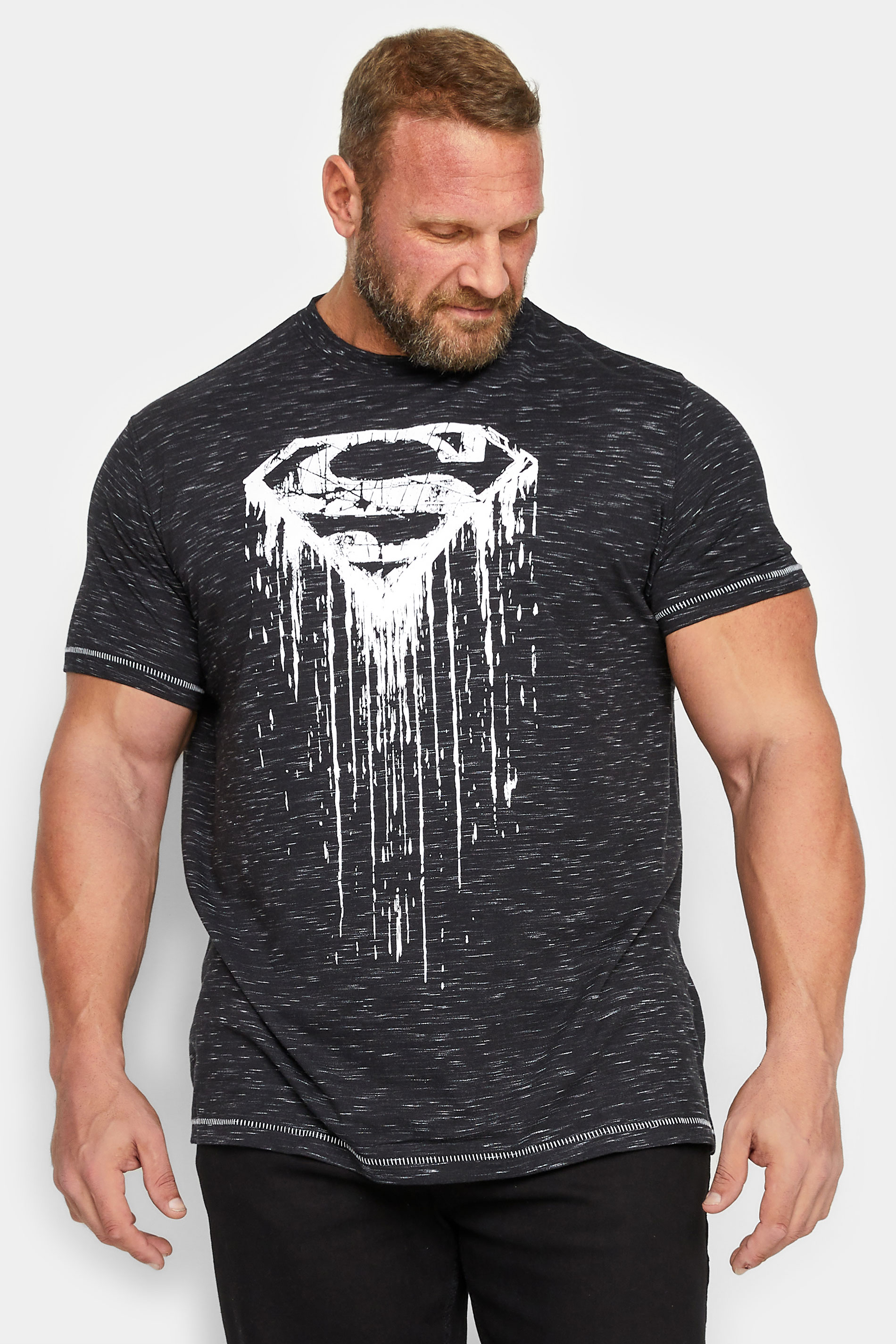 D555 Big & Tall Black Superman T-Shirt | BadRhino 1