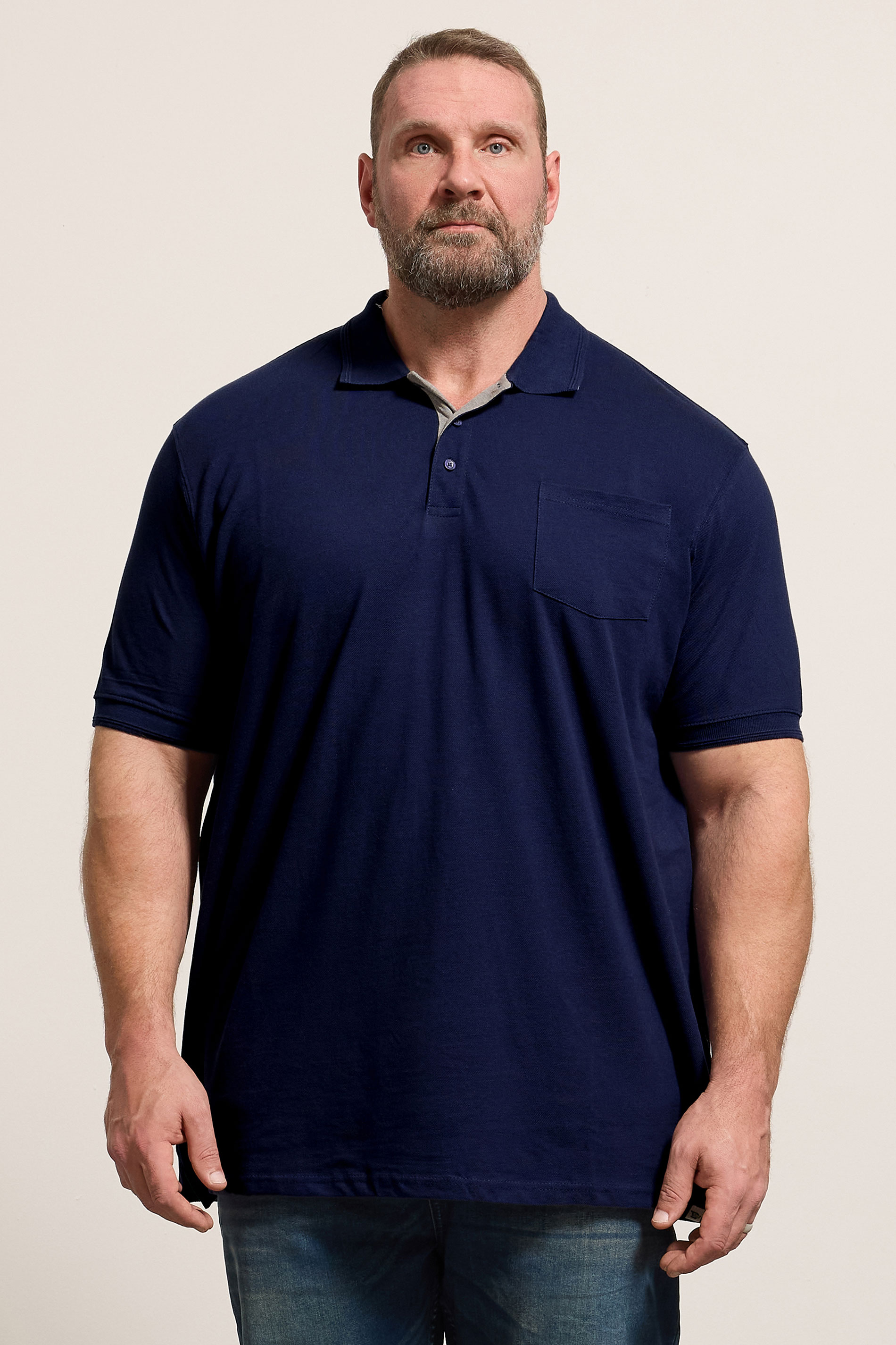 D555 Navy Blue Basic Polo Shirt | BadRhino 3