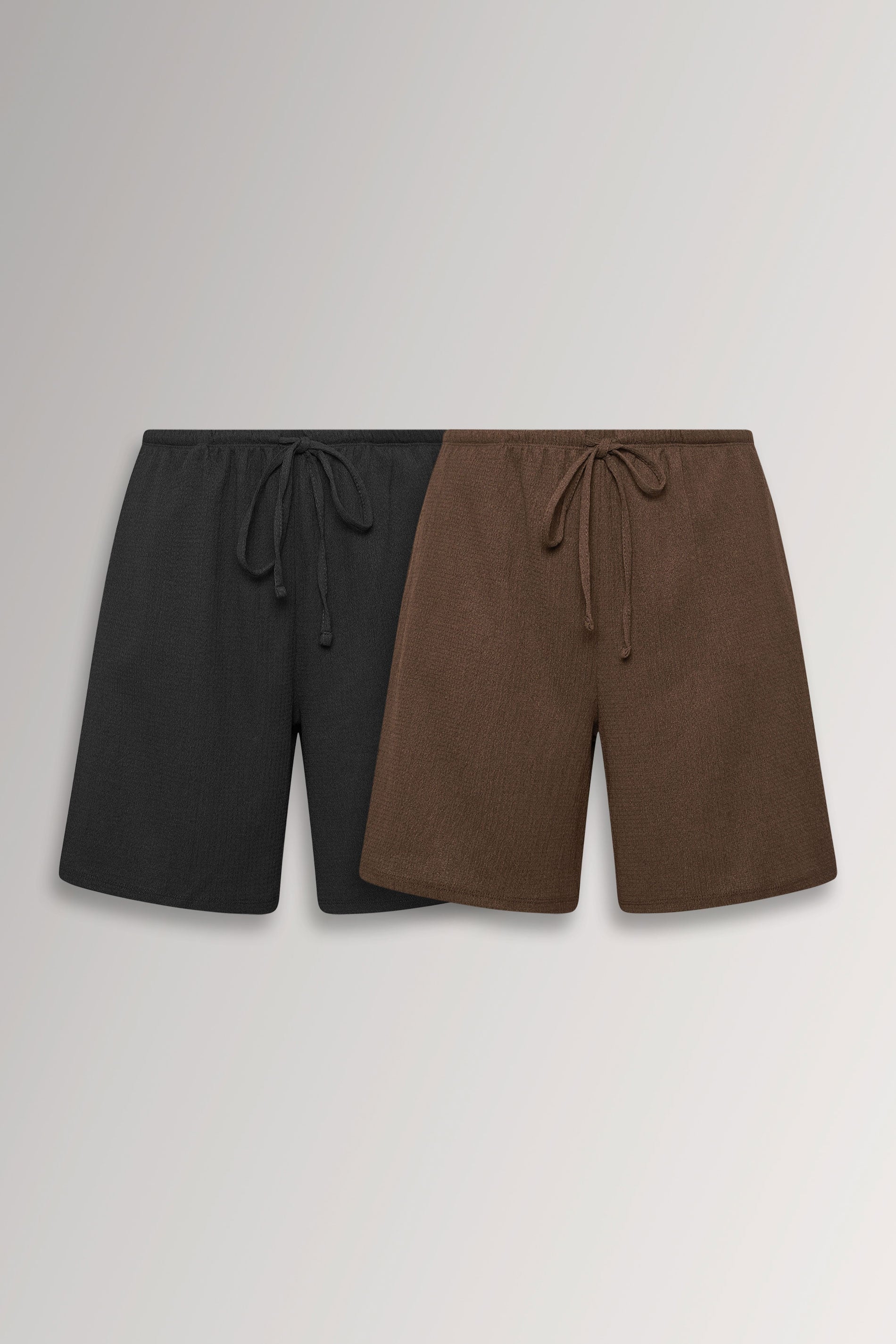 YOURSET Curve 2 PACK Black & Brown Crinkle Shorts | Yours Clothing 3