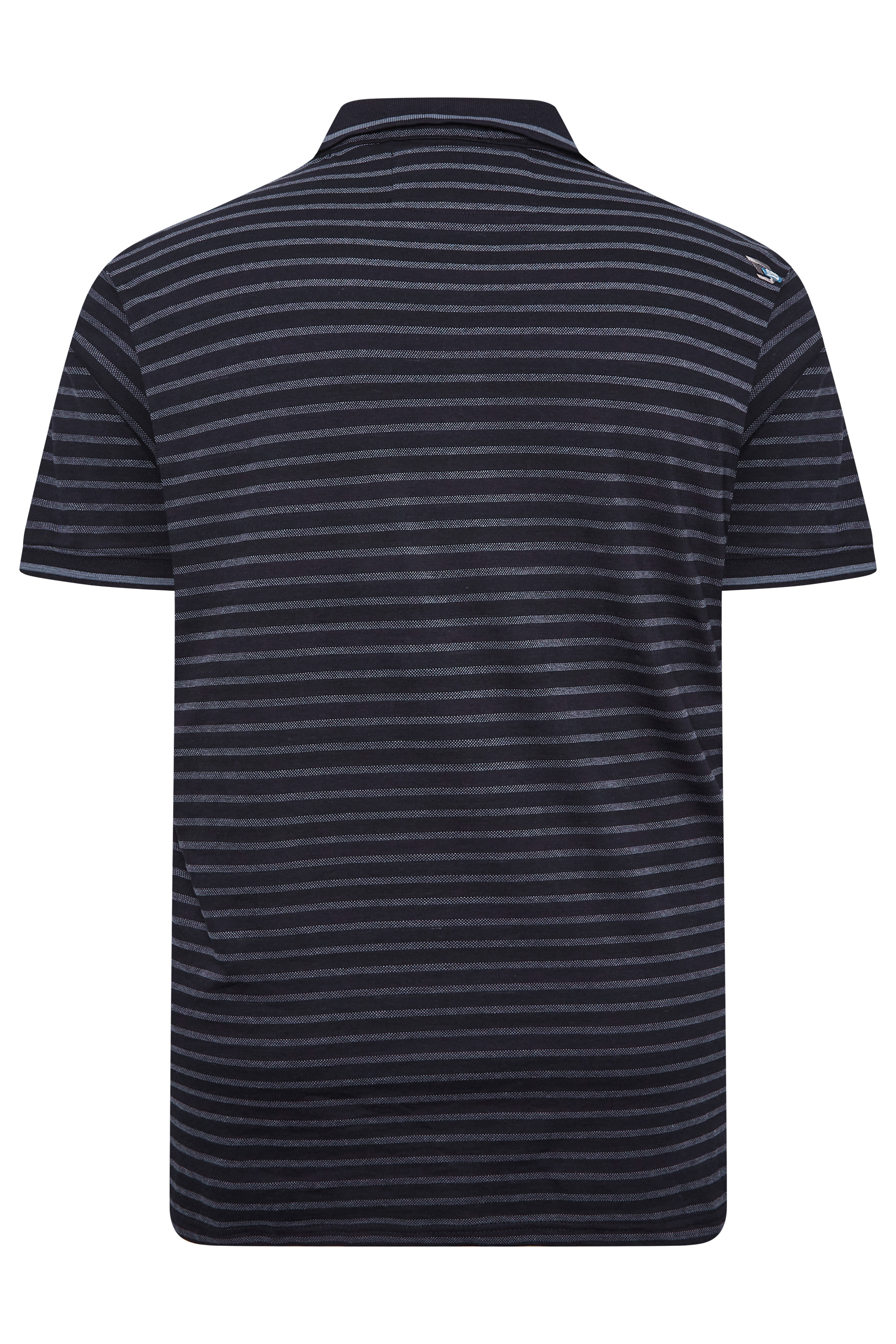 D555 Big & Tall Black Stripe Polo Shirt | BadRhino 3