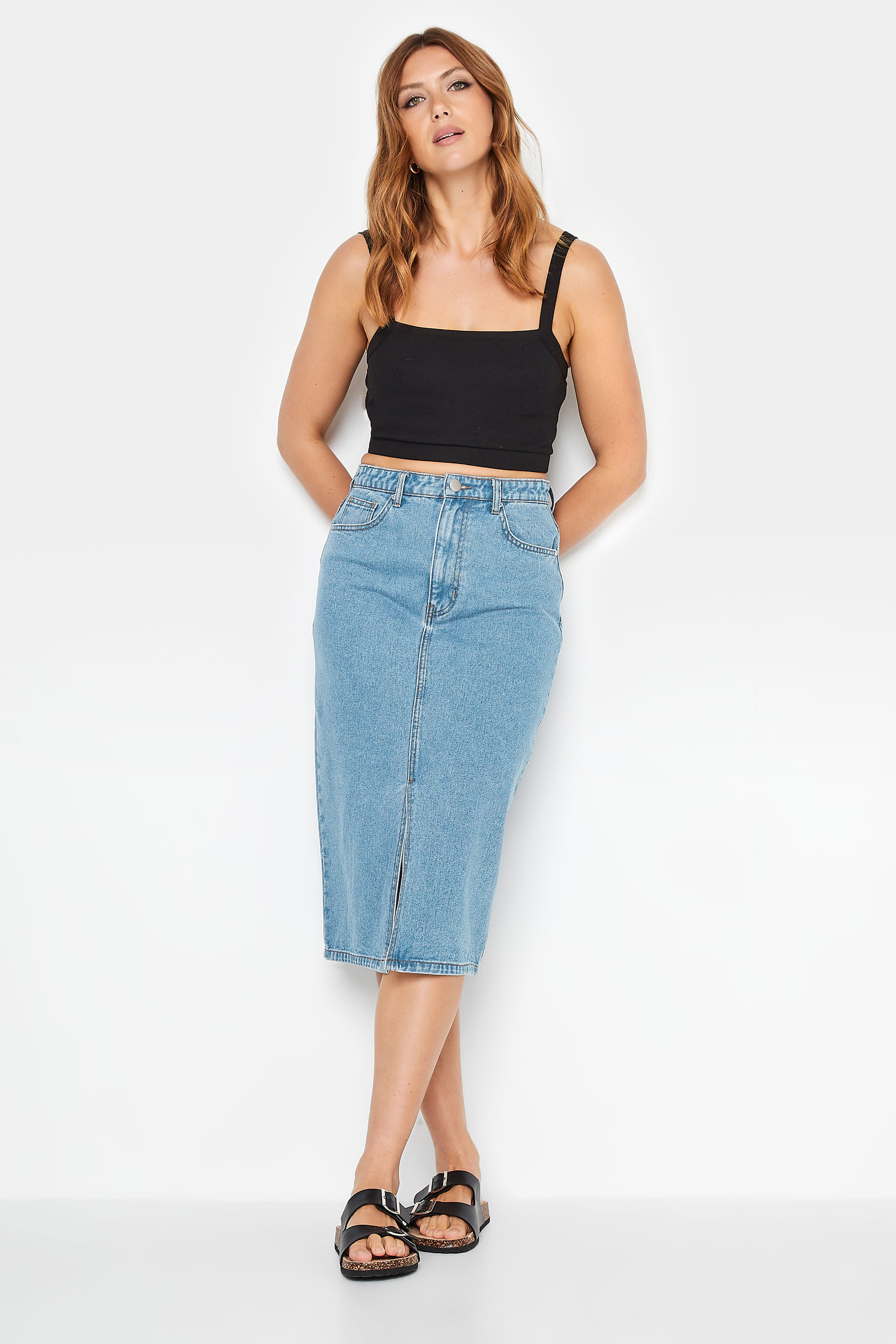 LTS Tall Blue Denim Midi Skirt | Long Tall Sally  3