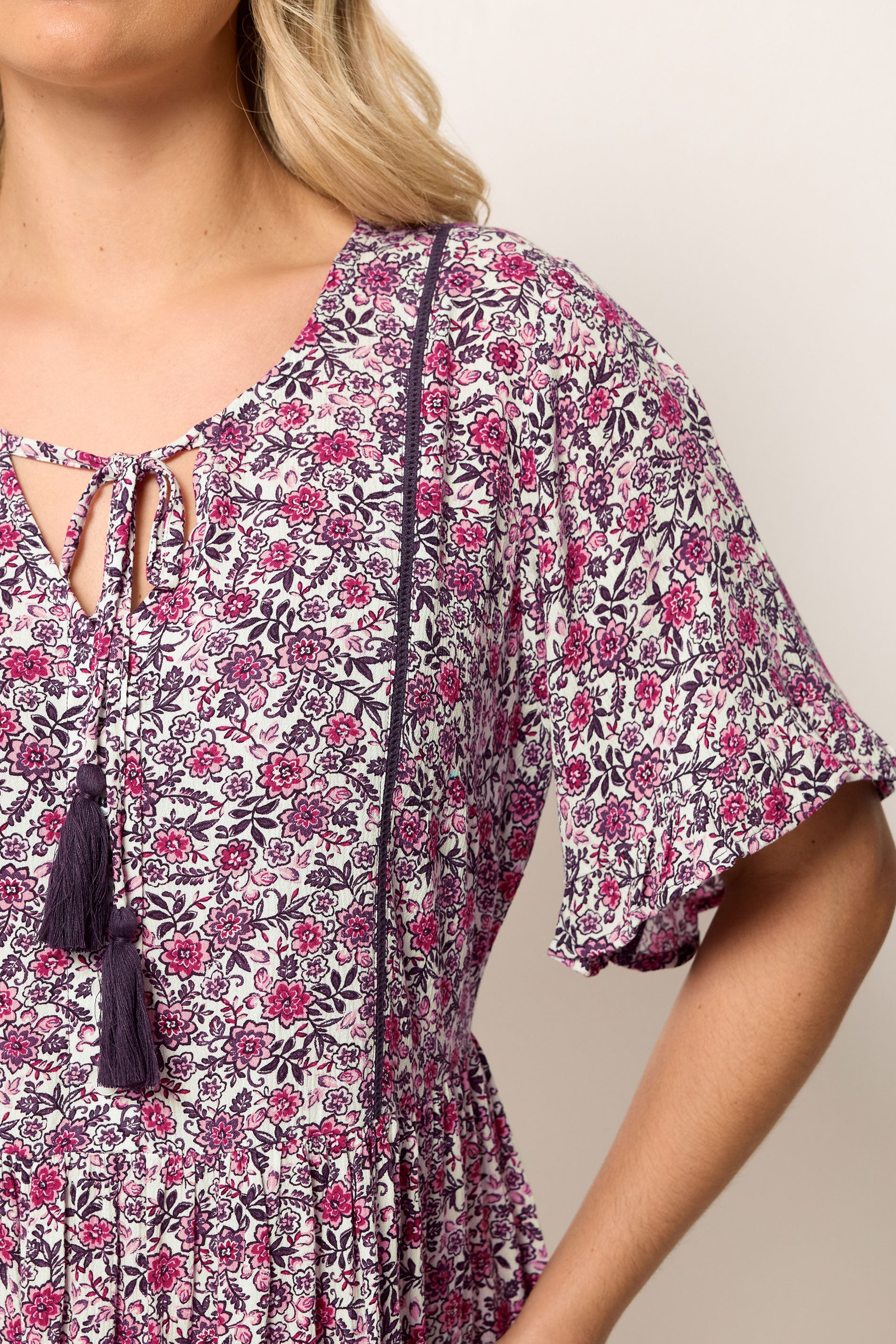 YOURS Plus Size Pink Floral Print Dress | Yours Clothing  4