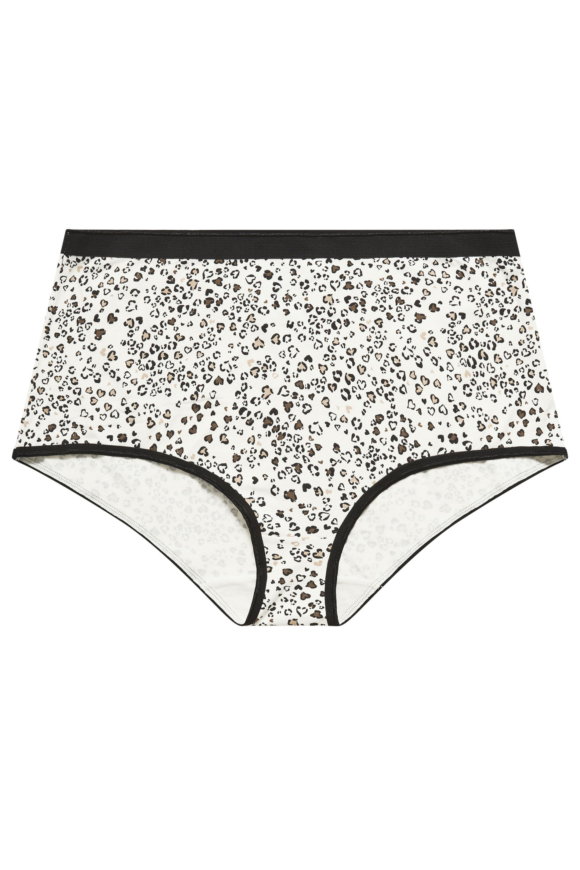 YOURSET 5 PACK Plus Size Natural Brown Animal Heart High Waisted Full Briefs | Yours Clothing 8