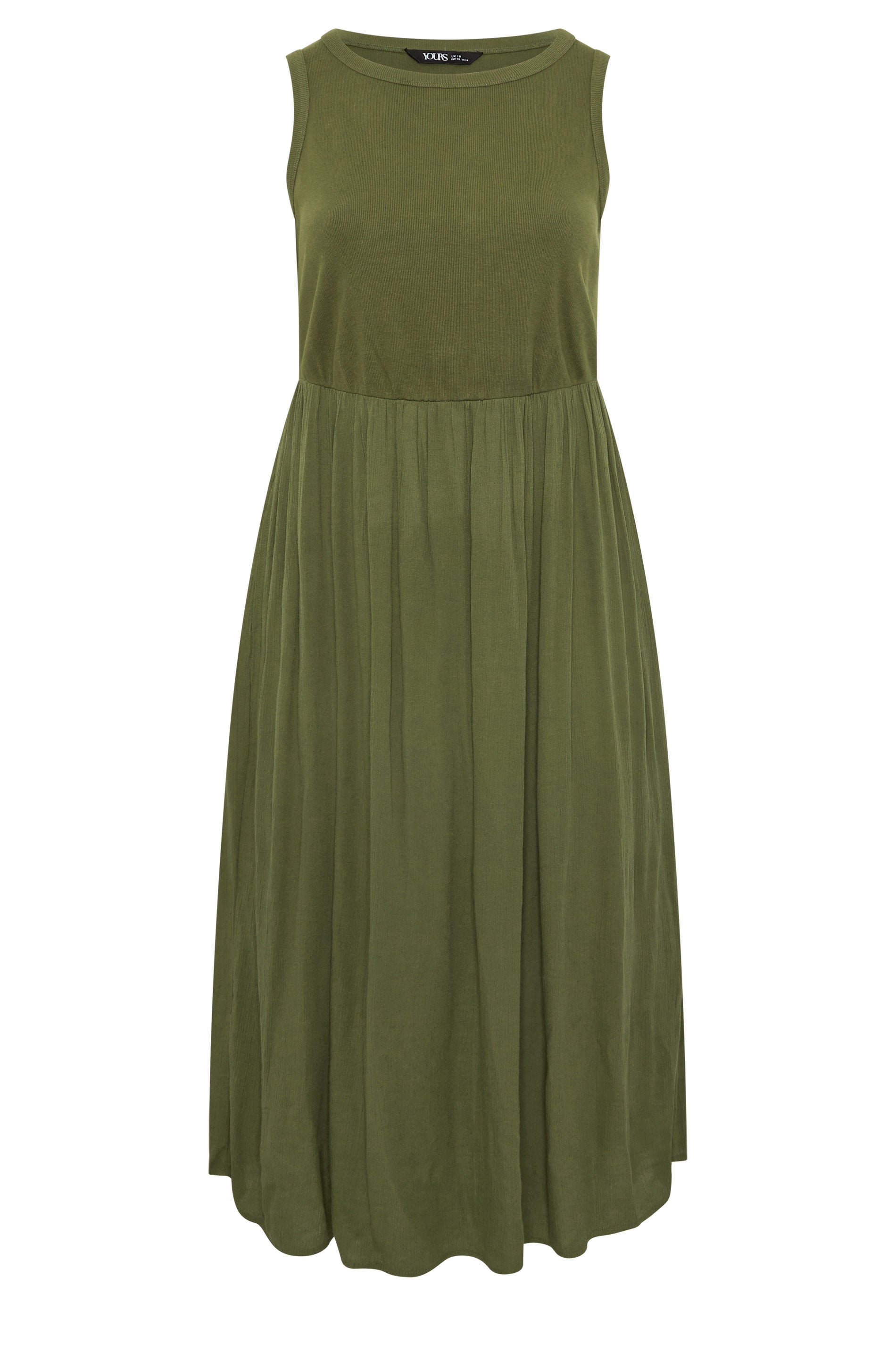 YOURS Plus Size Khaki Green Textured Maxi Dress | Yours Clothing 5