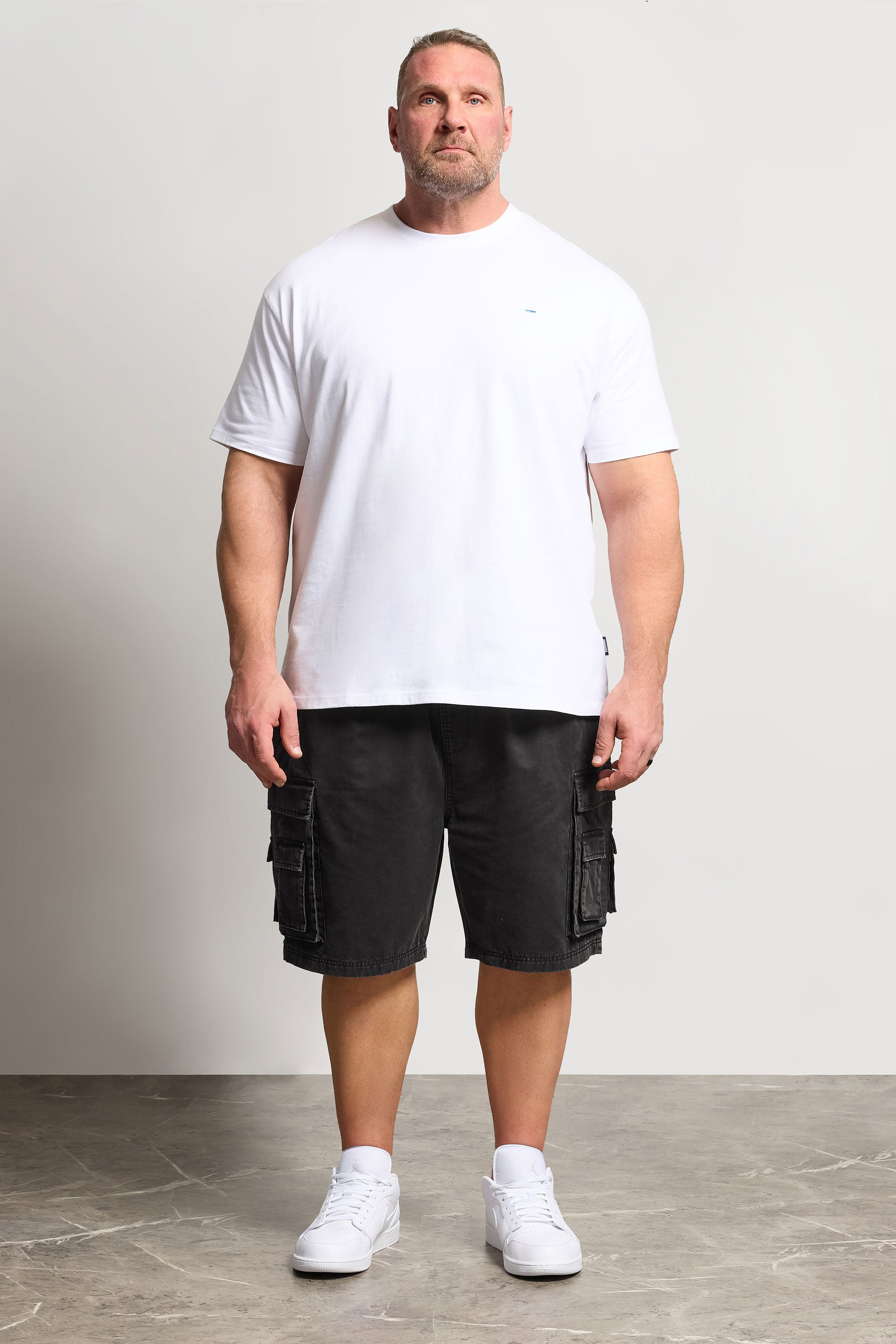 BadRhino Big & Tall Black Acid Washed Cargo Shorts | BadRhino 2