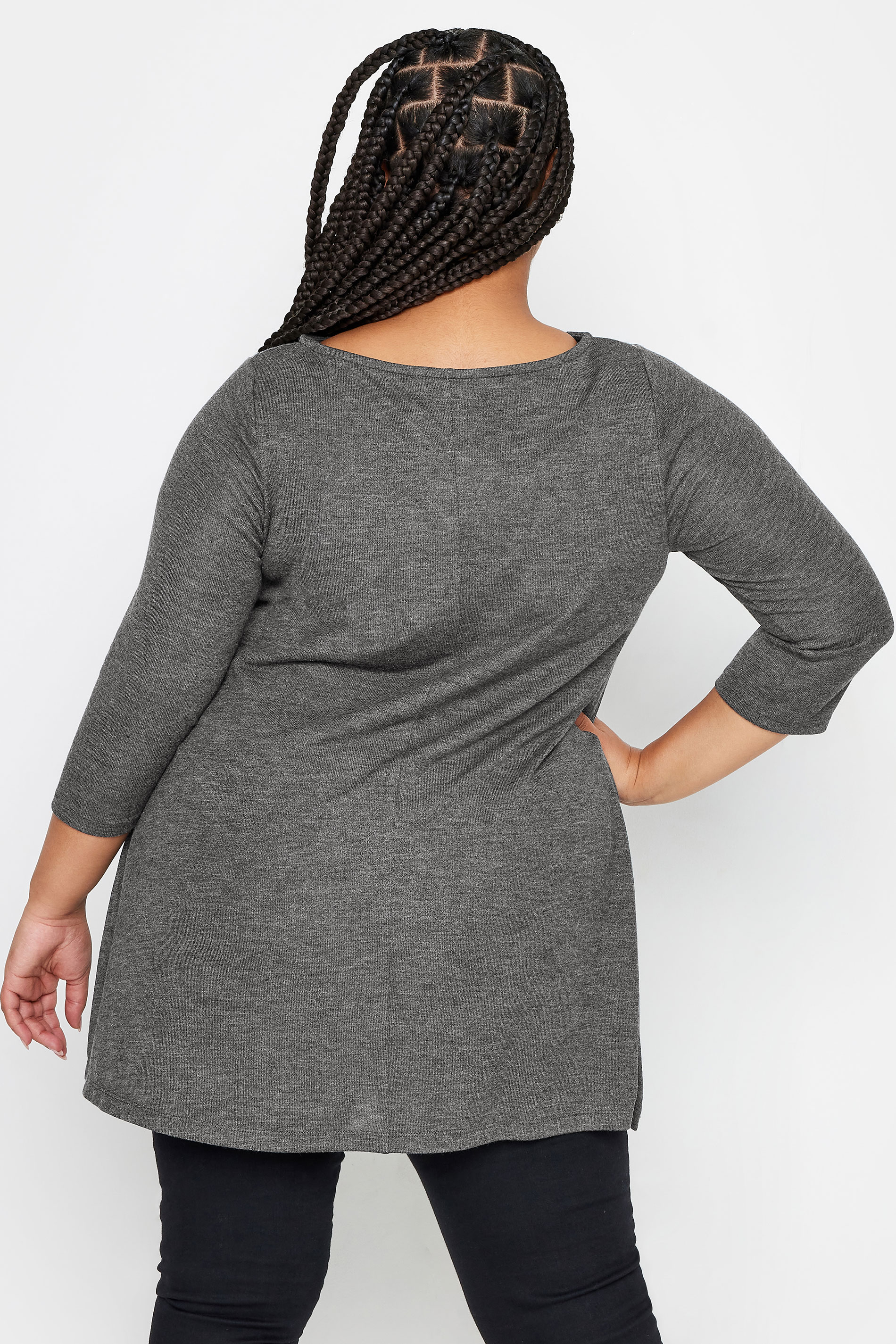 YOURS Plus Size Grey Foil Leopard Print Top | Yours Clothing 3