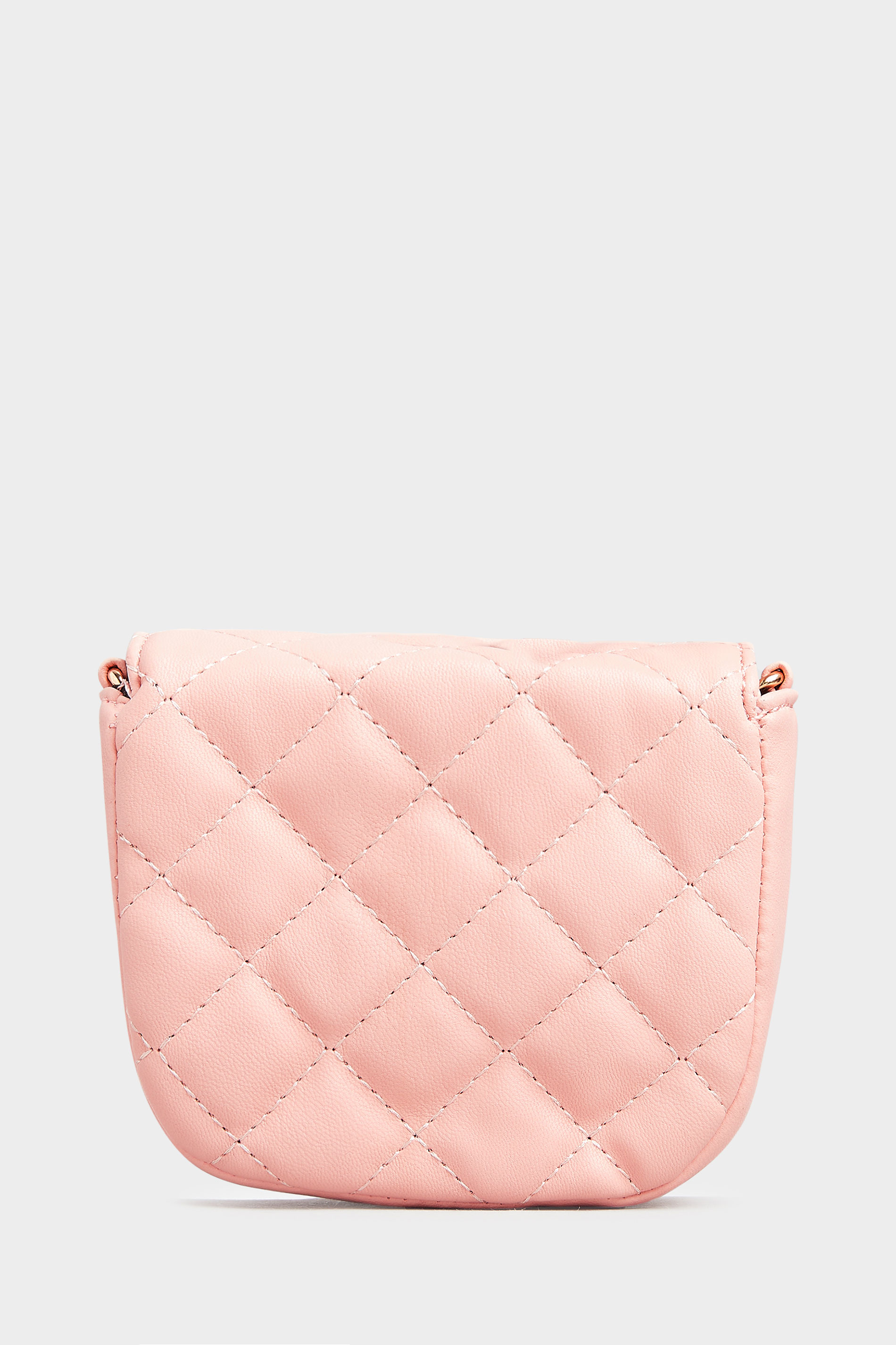 Pink Quilted Chain Crossbody Bag | Yours Clothing