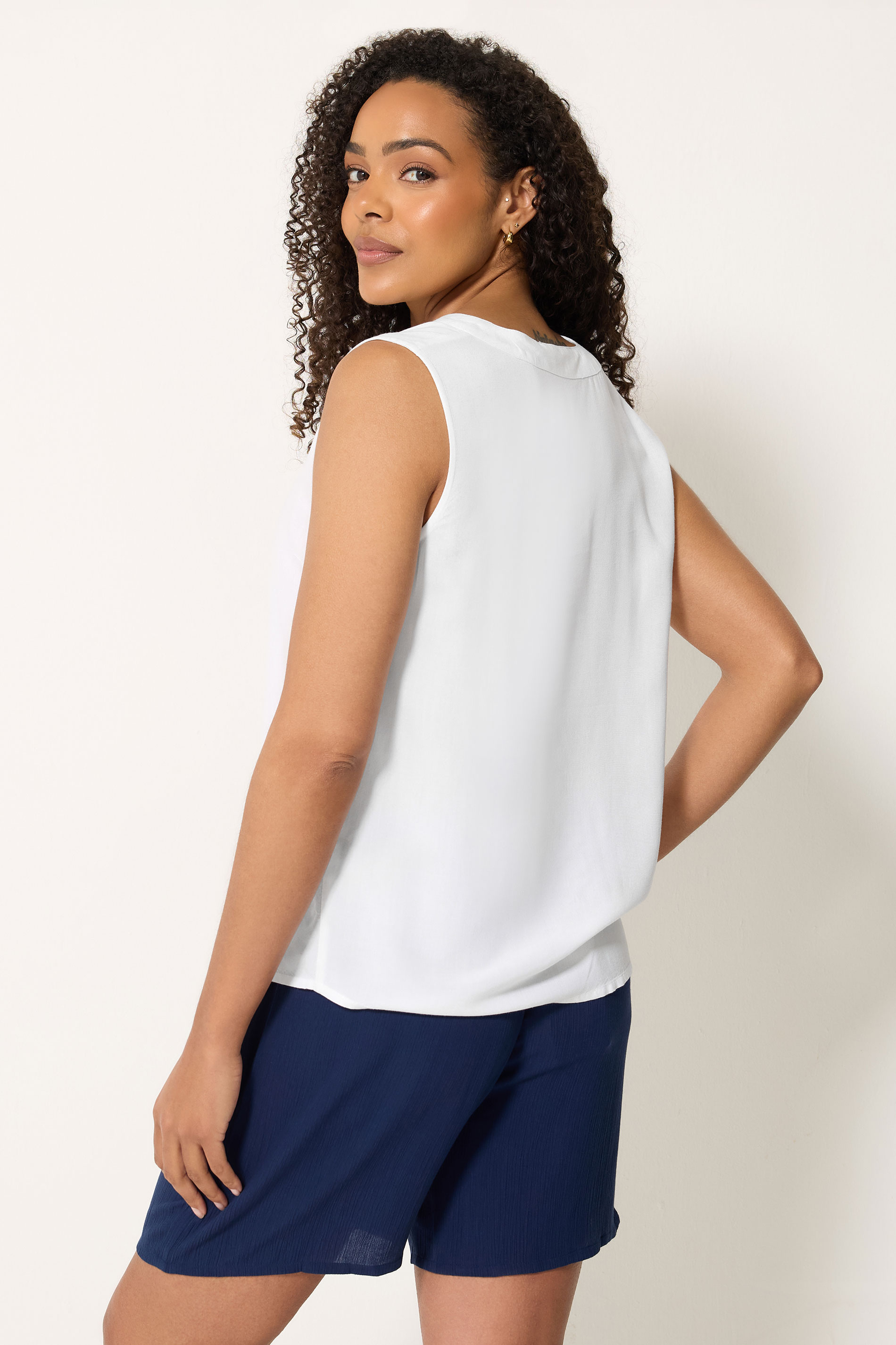 M&Co White Button Front Vest Top | M&Co 2