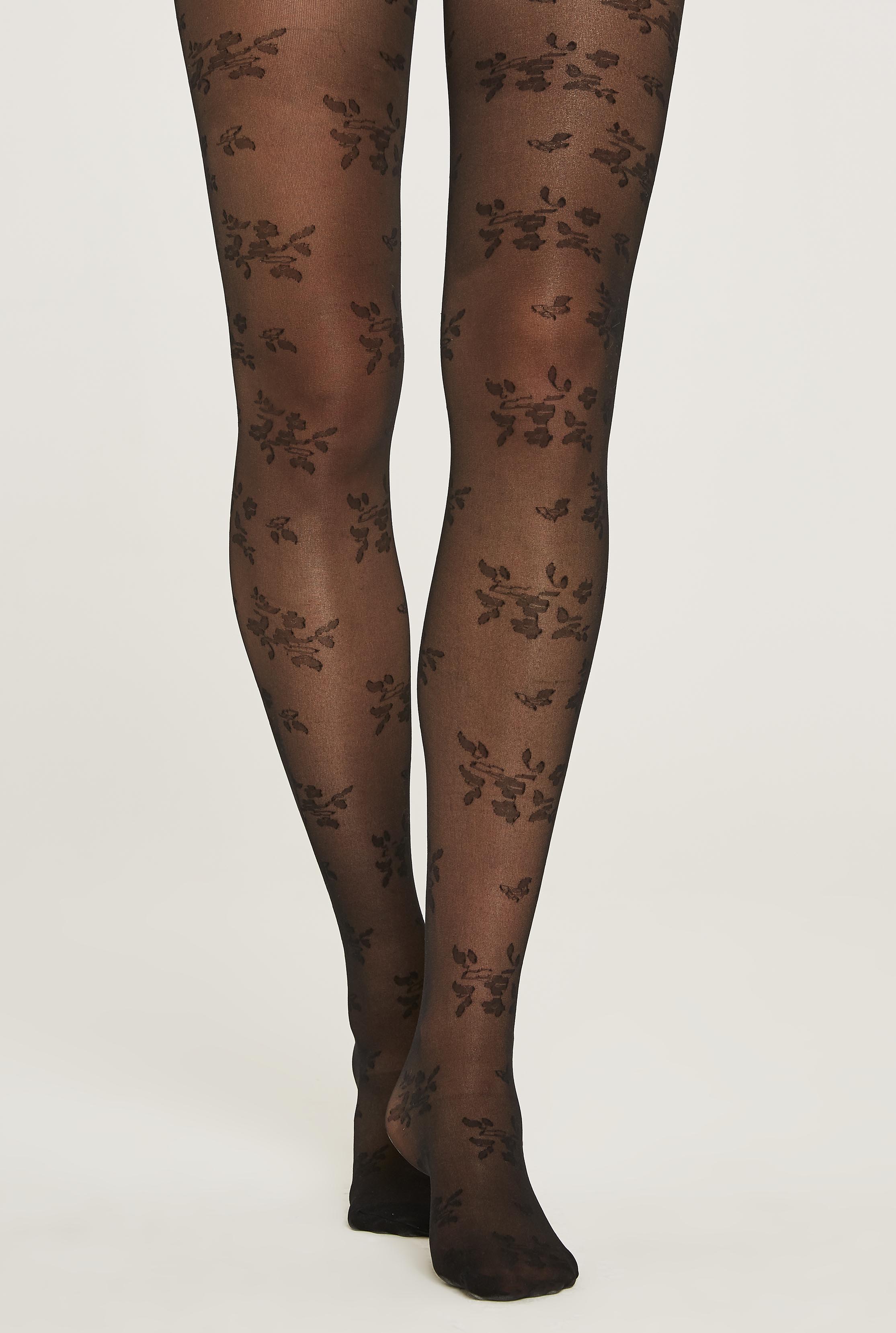 Floral Pattern 15 Denier Tights Long Tall Sally 