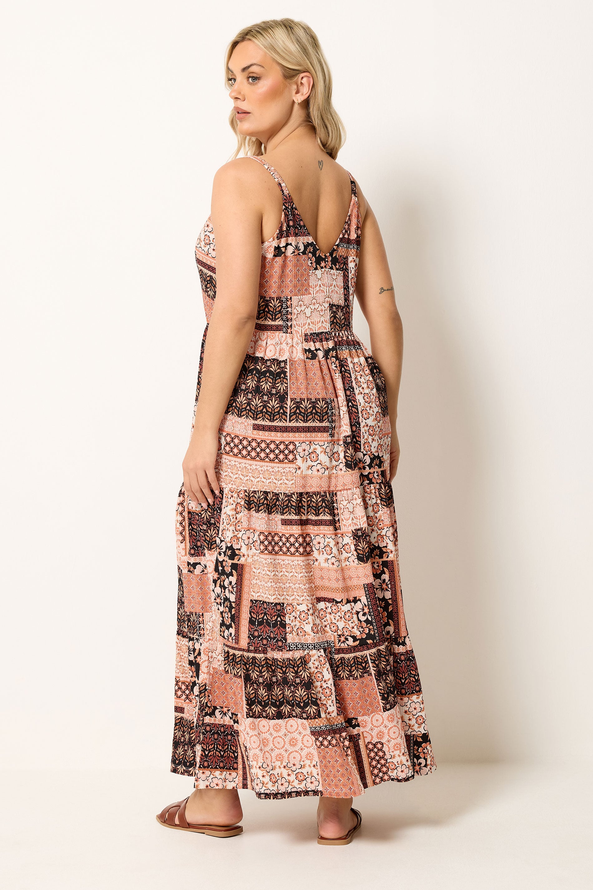 YOURS Plus Size Orange Terracotta Tiered Maxi Dress | Yours Clothing 2