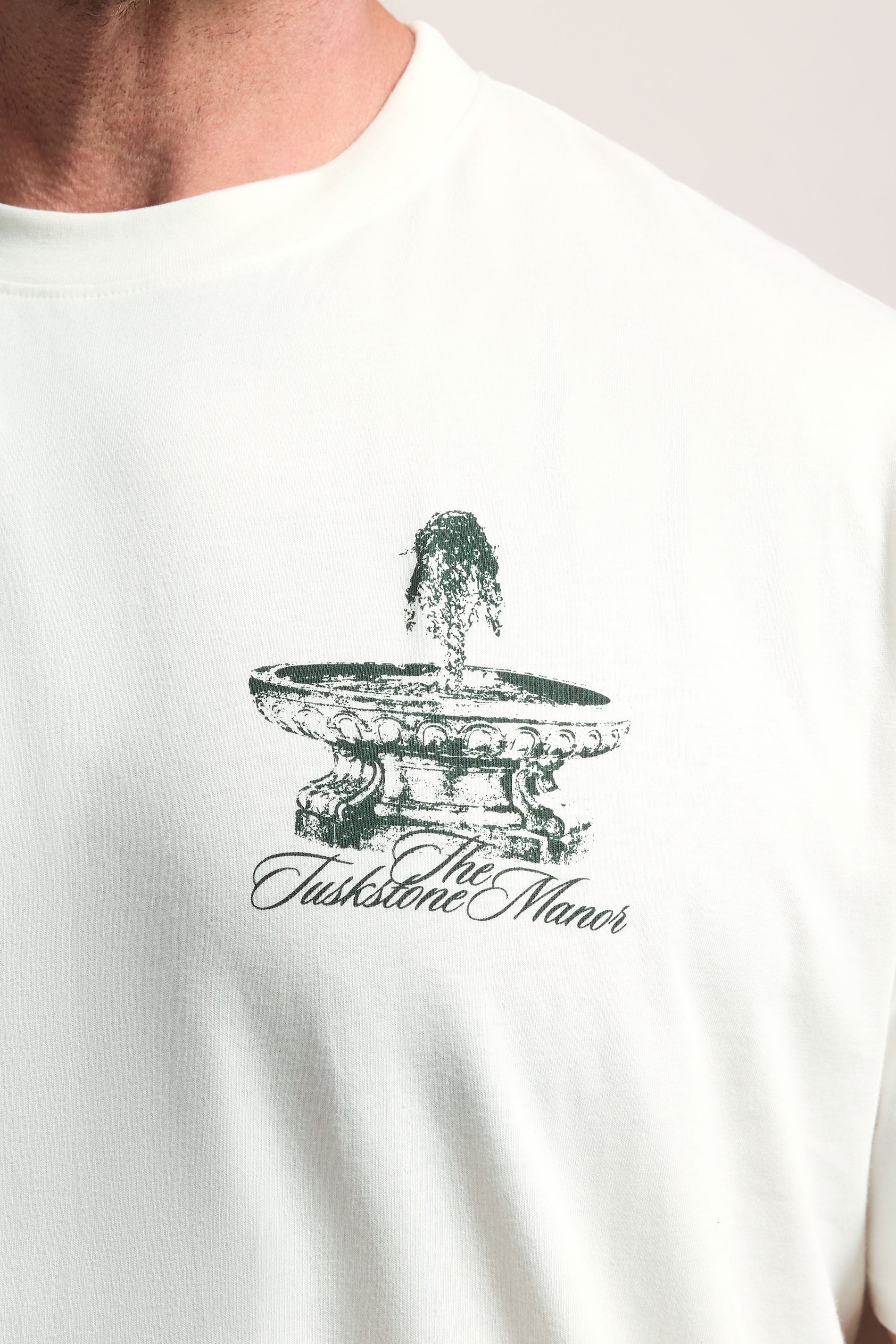 BadRhino Big & Tall White 'The Tuskstone Manor' Graphic T-Shirt | BadRhino  5