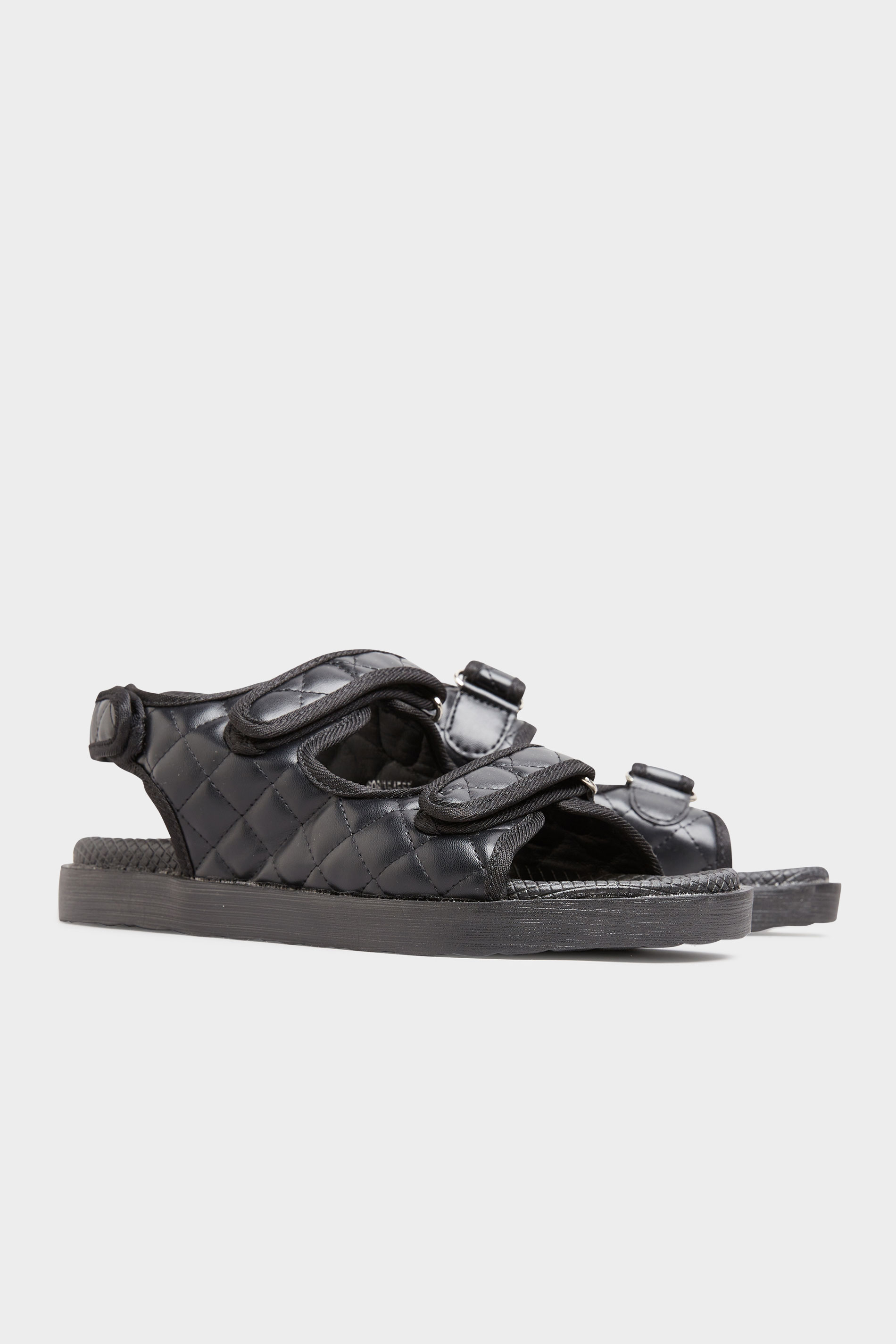 Black Quilted Velcro Sandal in Extra Wide EEE Fit_E.jpg