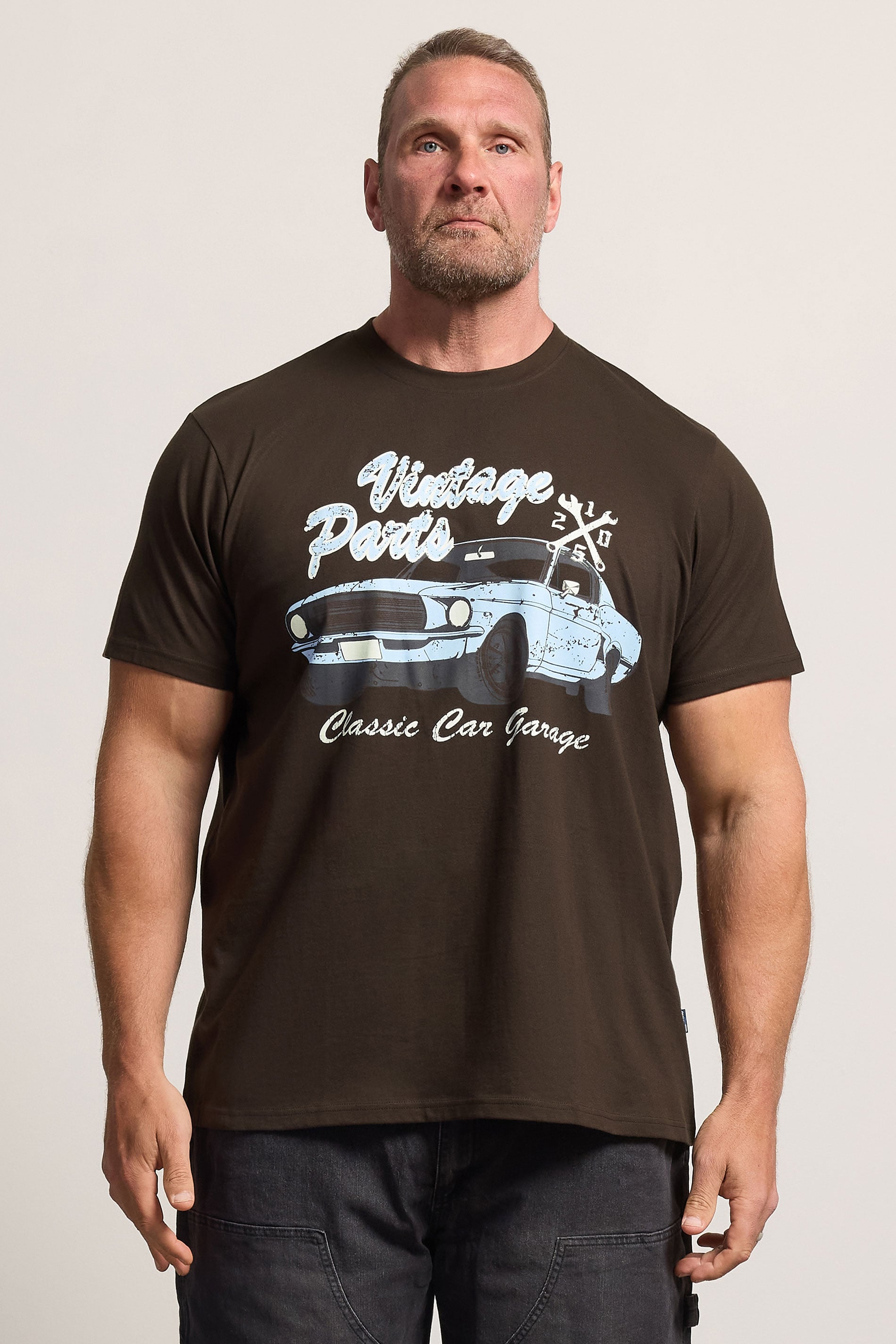 BadRhino Big & Tall Brown 'Vintage Parts' Graphic T-Shirt | BadRhino 3