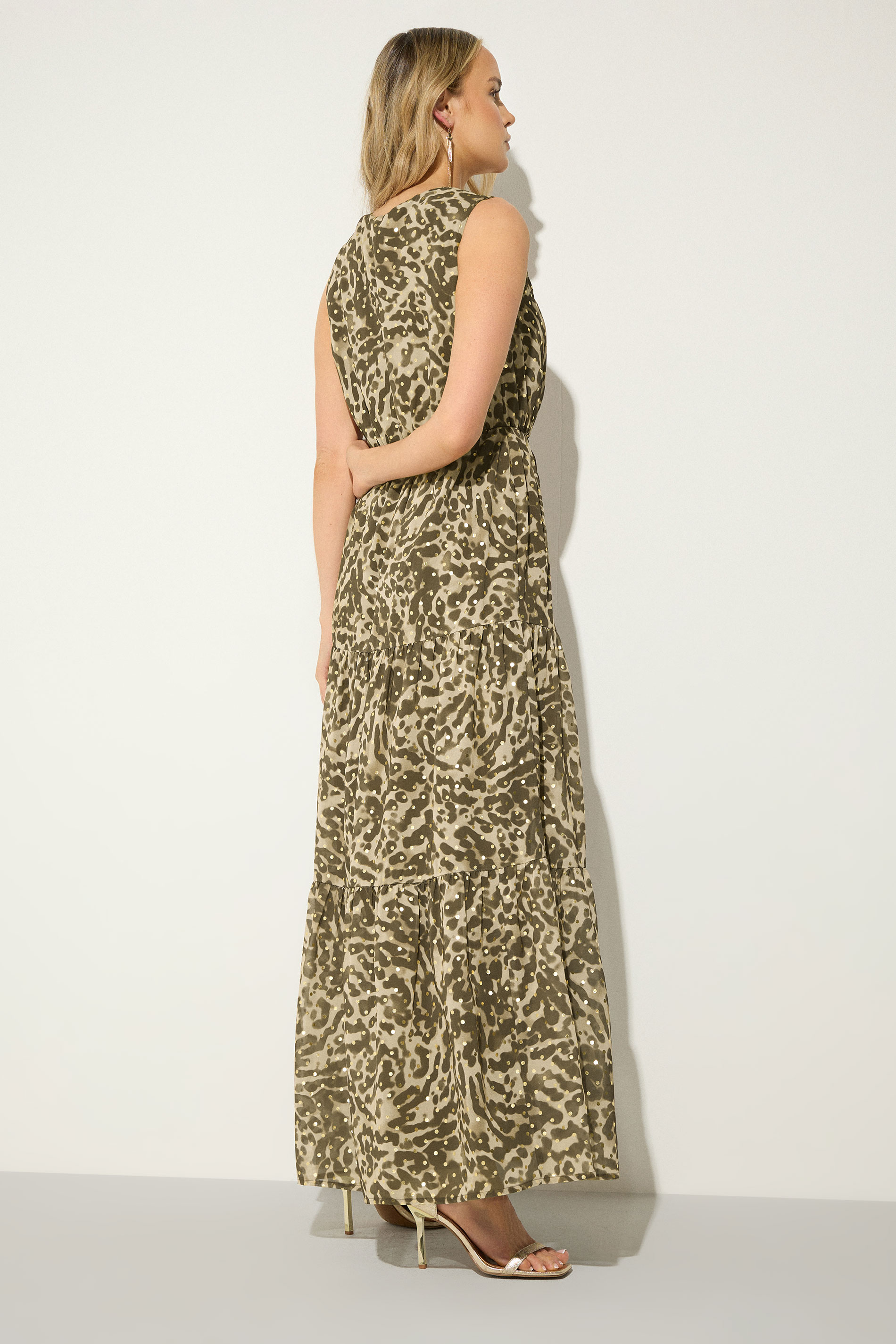LTS Tall Women's Brown Abstract Tie Waist Maxi Dress | Long Tall Sally 2