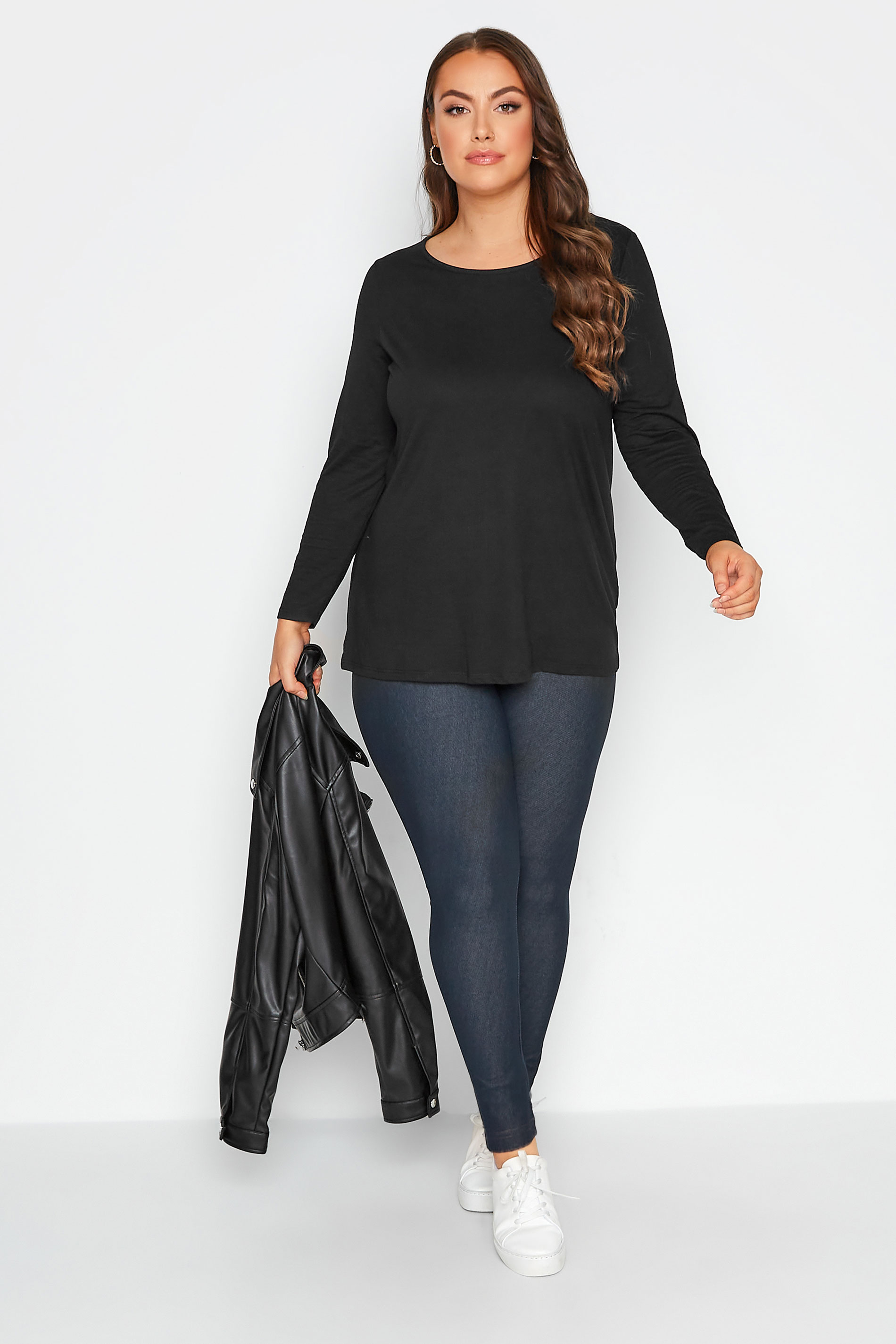 Plus Size Mid Blue Jersey Stretch Jegging | Yours Clothing