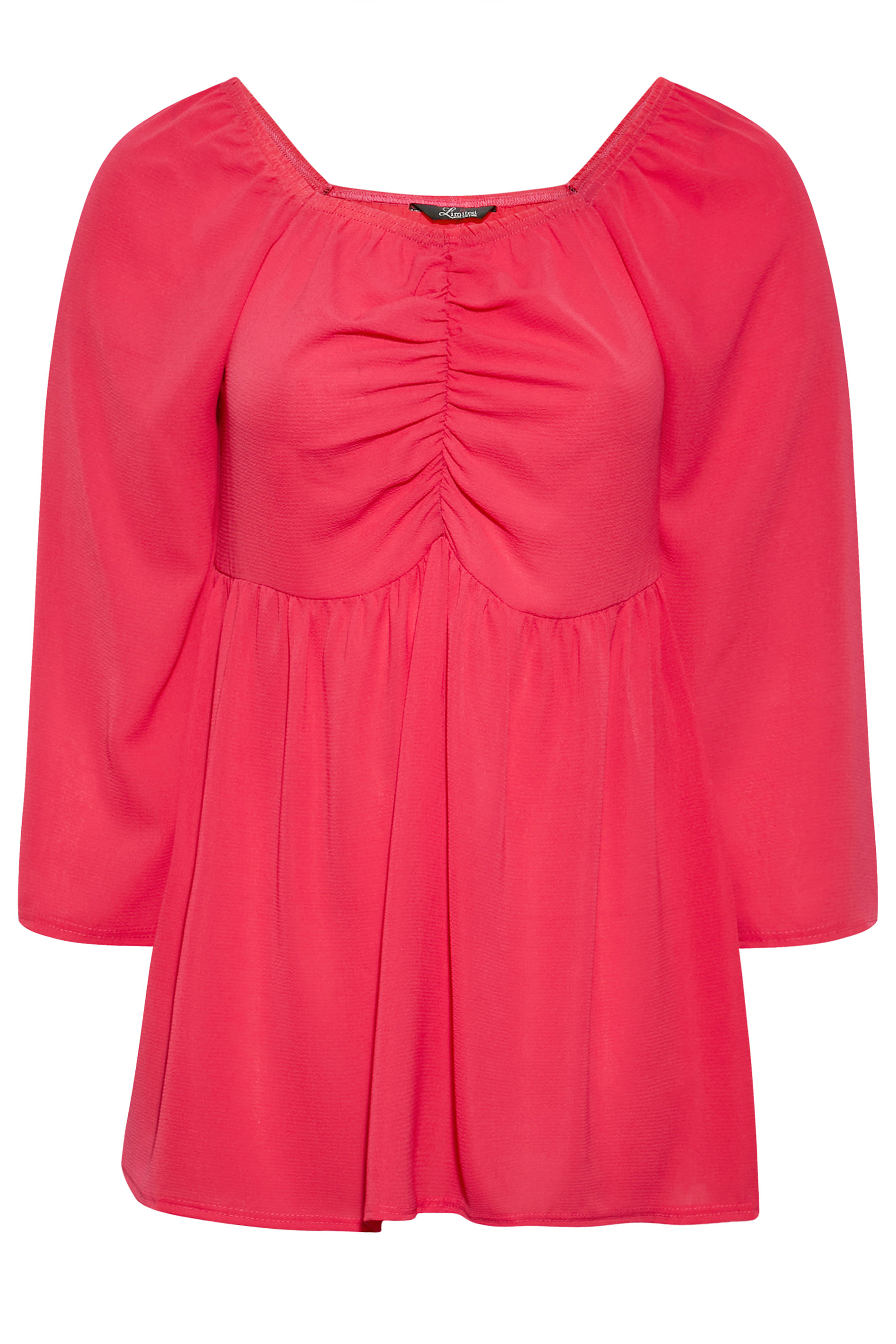 Limited Collection Plus Size Hot Pink Ruched Blouse Yours Clothing