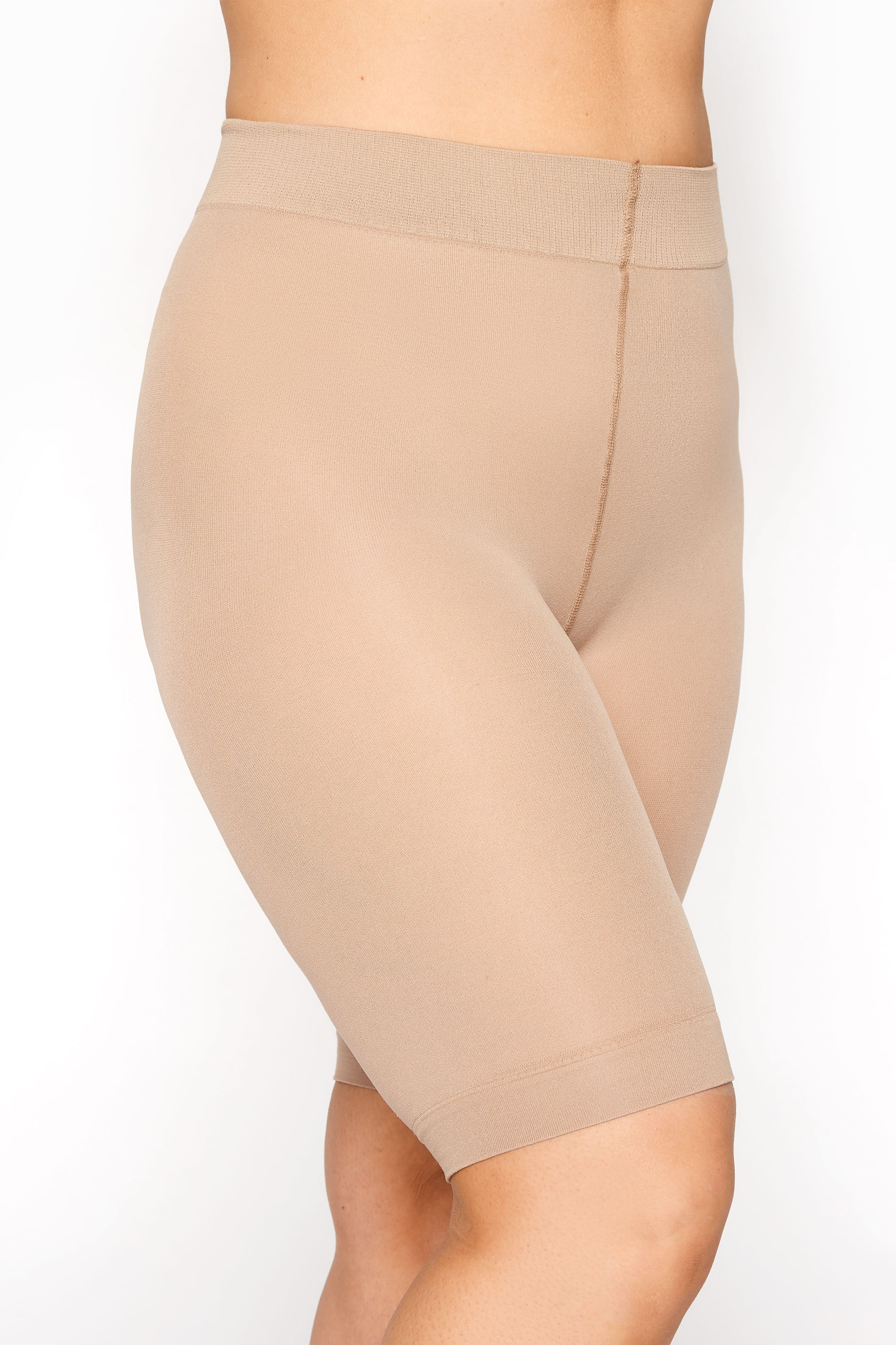 Nude Anti Chafing High Waisted Shorts | Yours Clothing 2