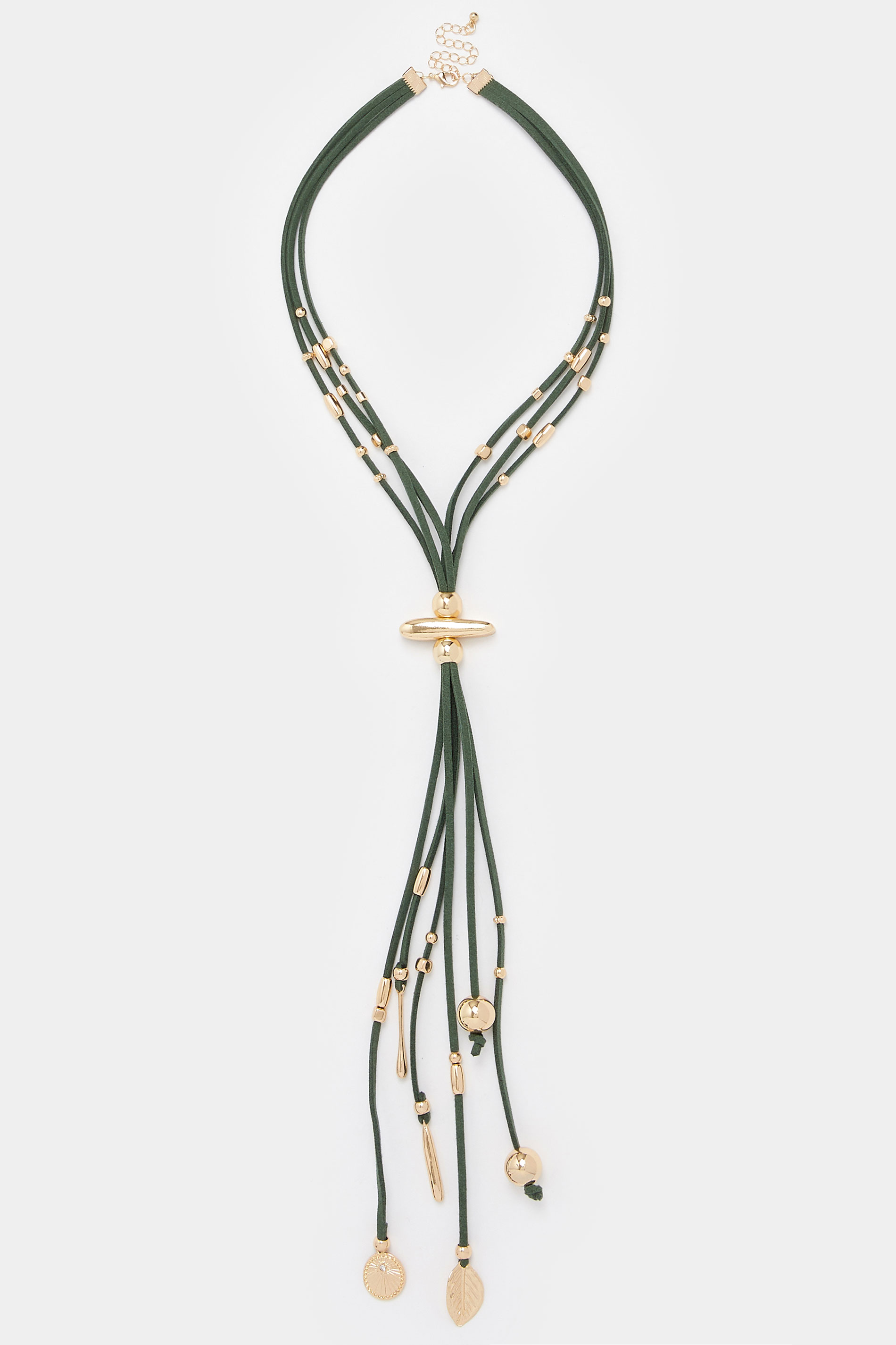 Gold Tone Cord Beaded Necklace | Yours Clothing 3