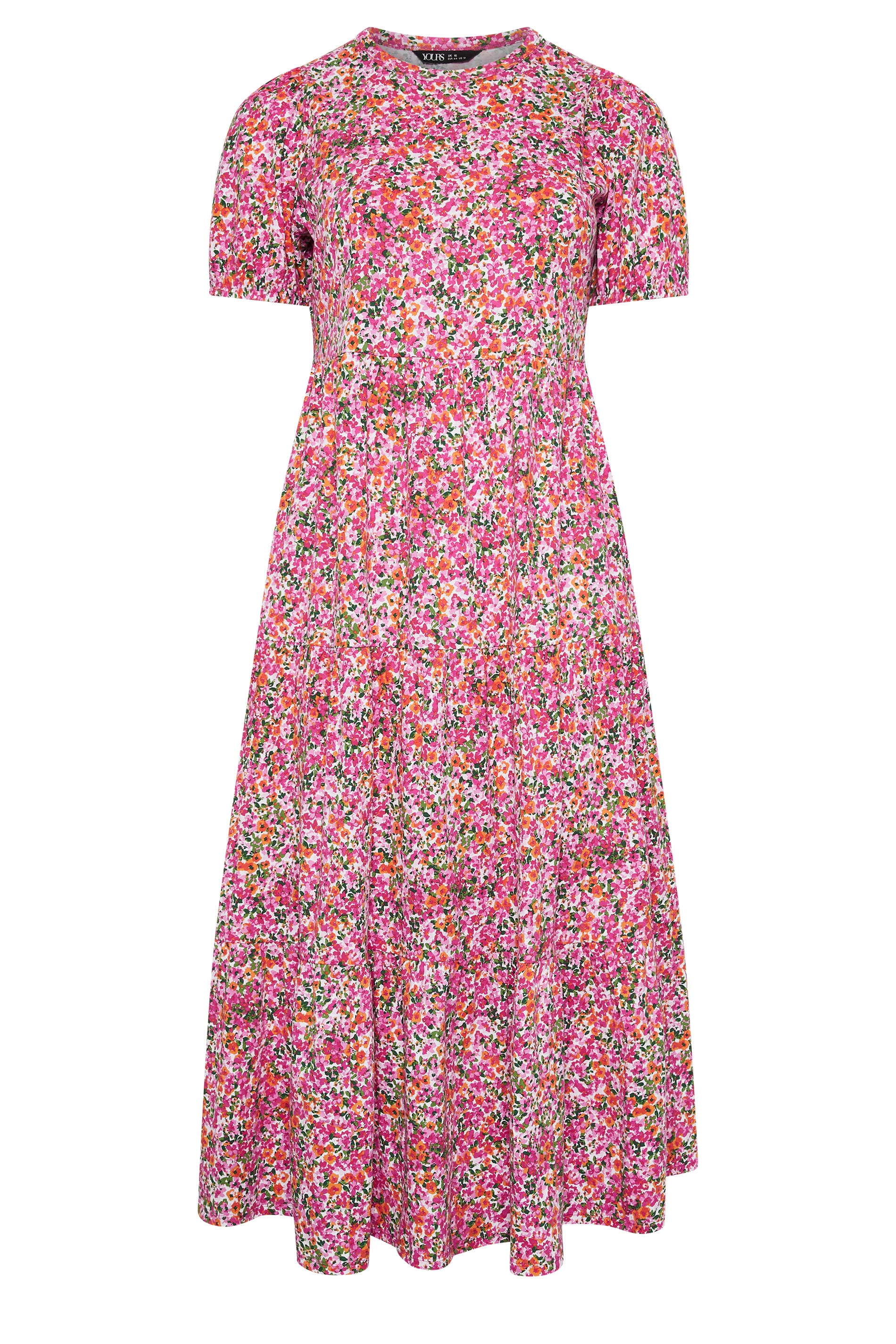 YOURS Plus Size Pink Floral Summer Dress | Yours Clothing 5