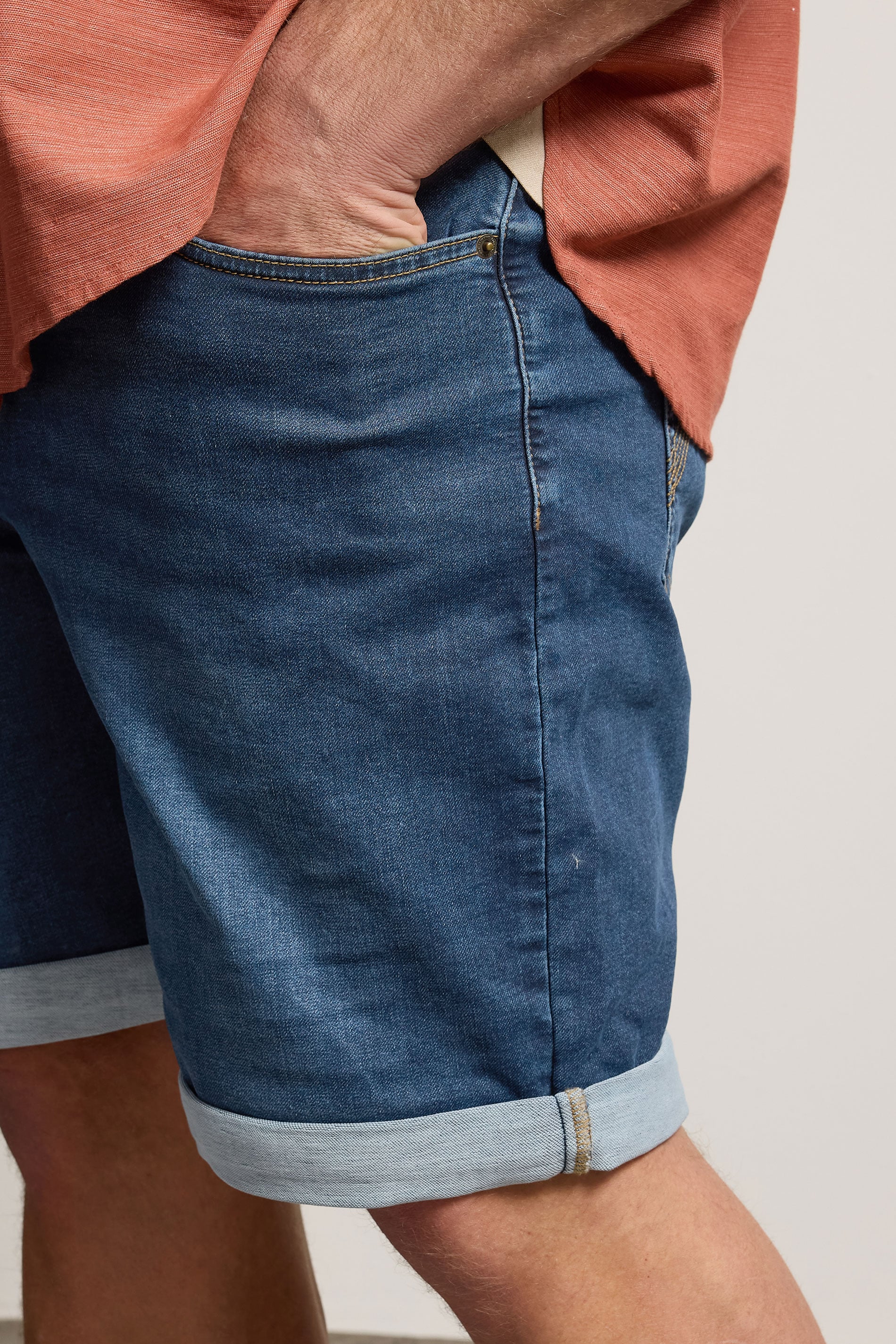 BadRhino Big & Tall Mid Blue Ultra Stretch Denim Short | BadRhino 4