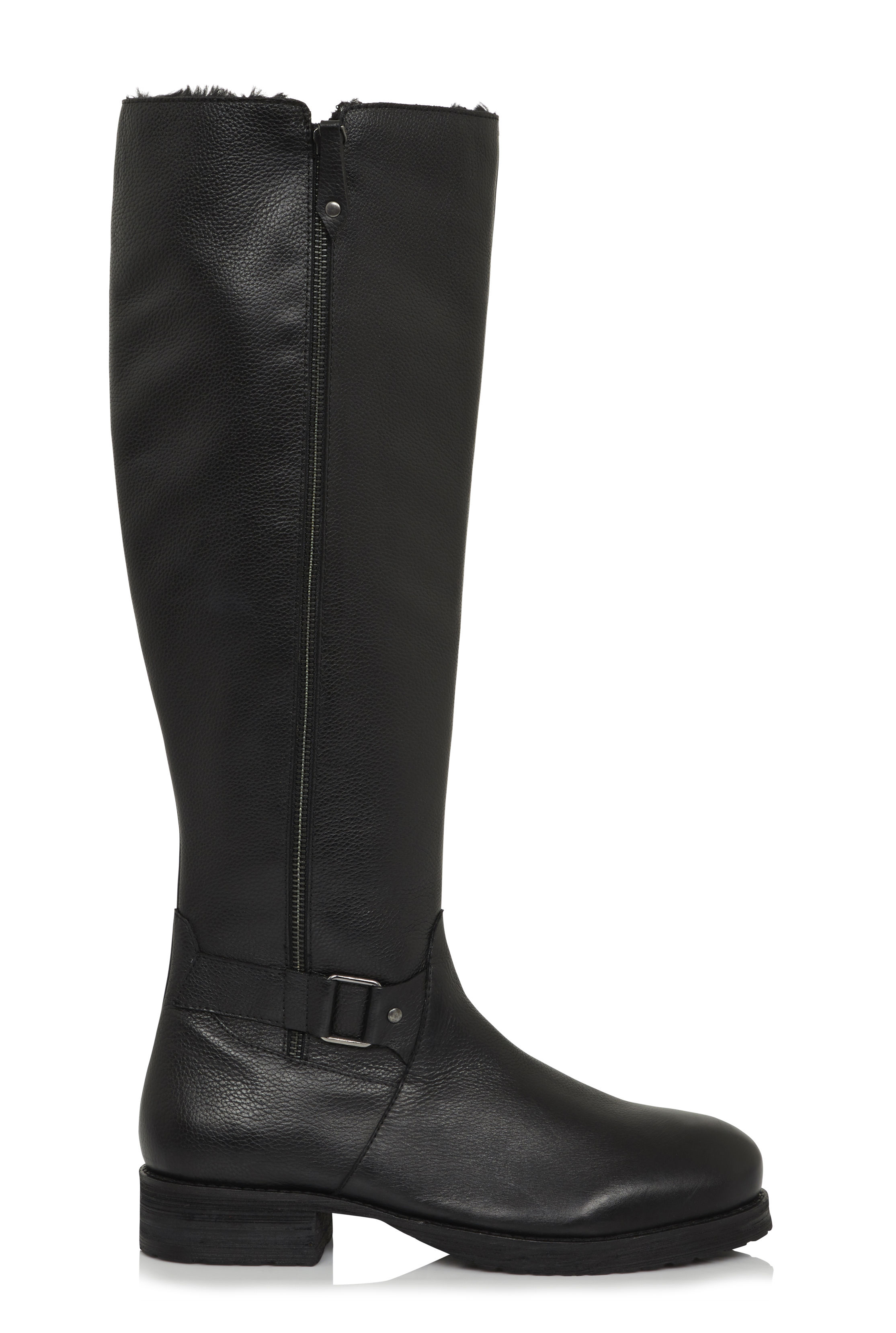 LTS Kaylee Faux Fur Trim Leather Tall Boot | Long Tall Sally