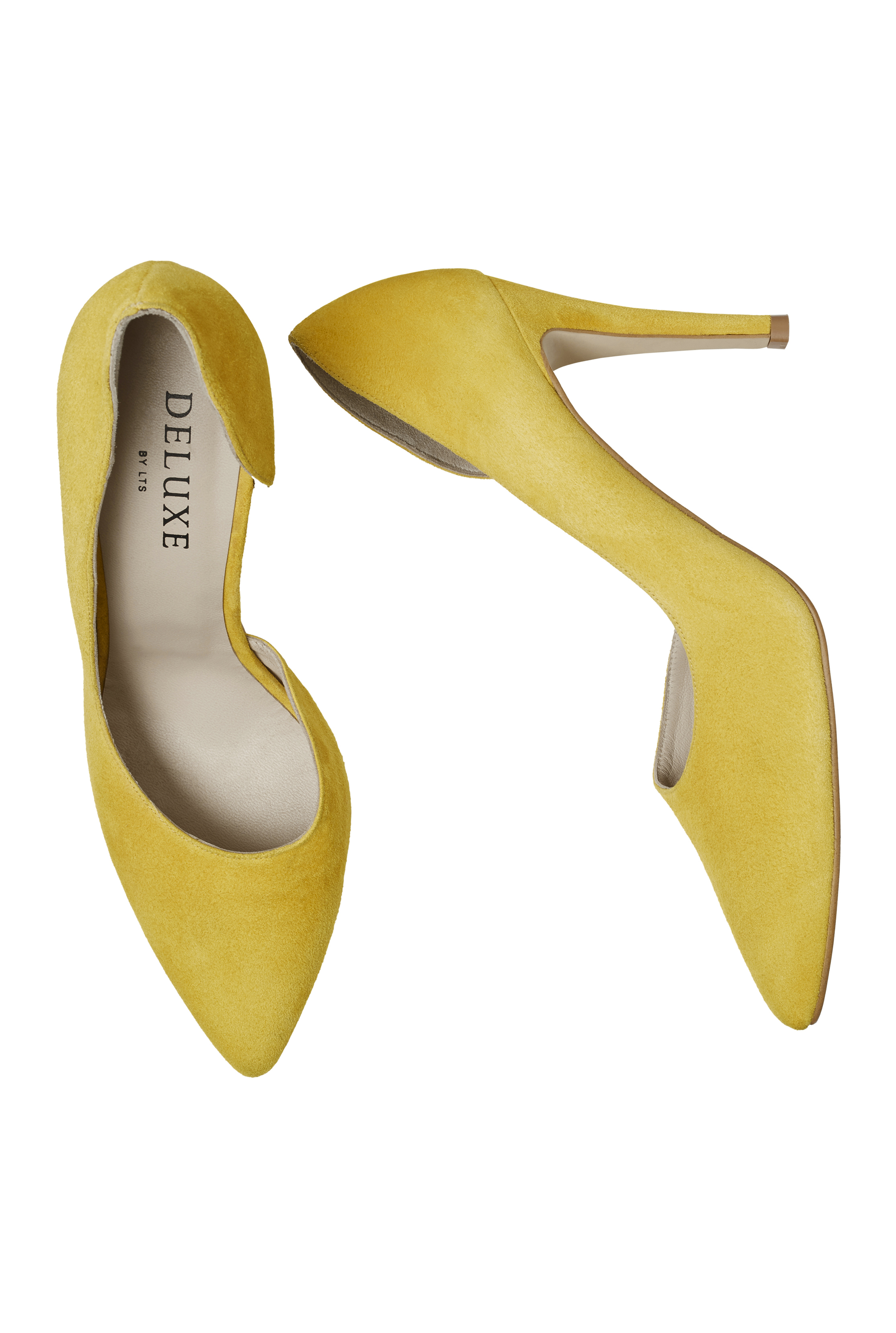 Mustard Suede Deluxe Semi D'orsay Heels | Long Tall Sally