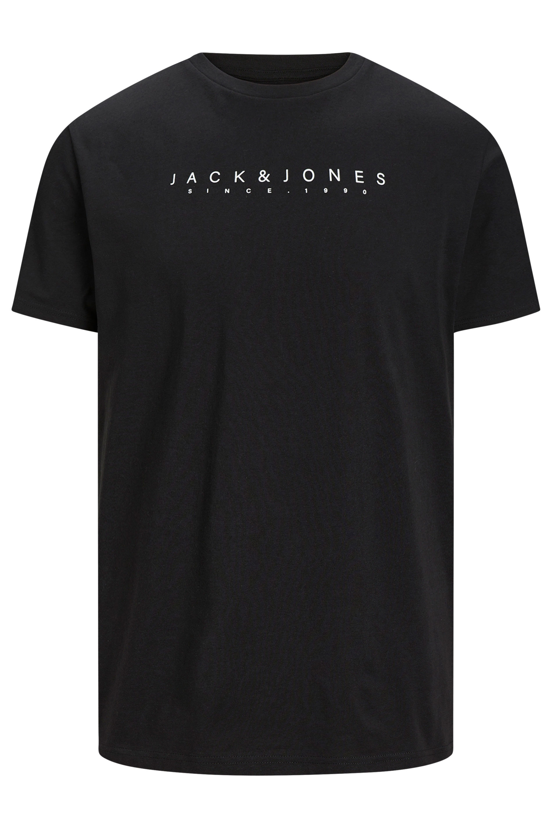 JACK & JONES Big & Tall Black '1990' Short Sleeve T-Shirt | BadRhino 2