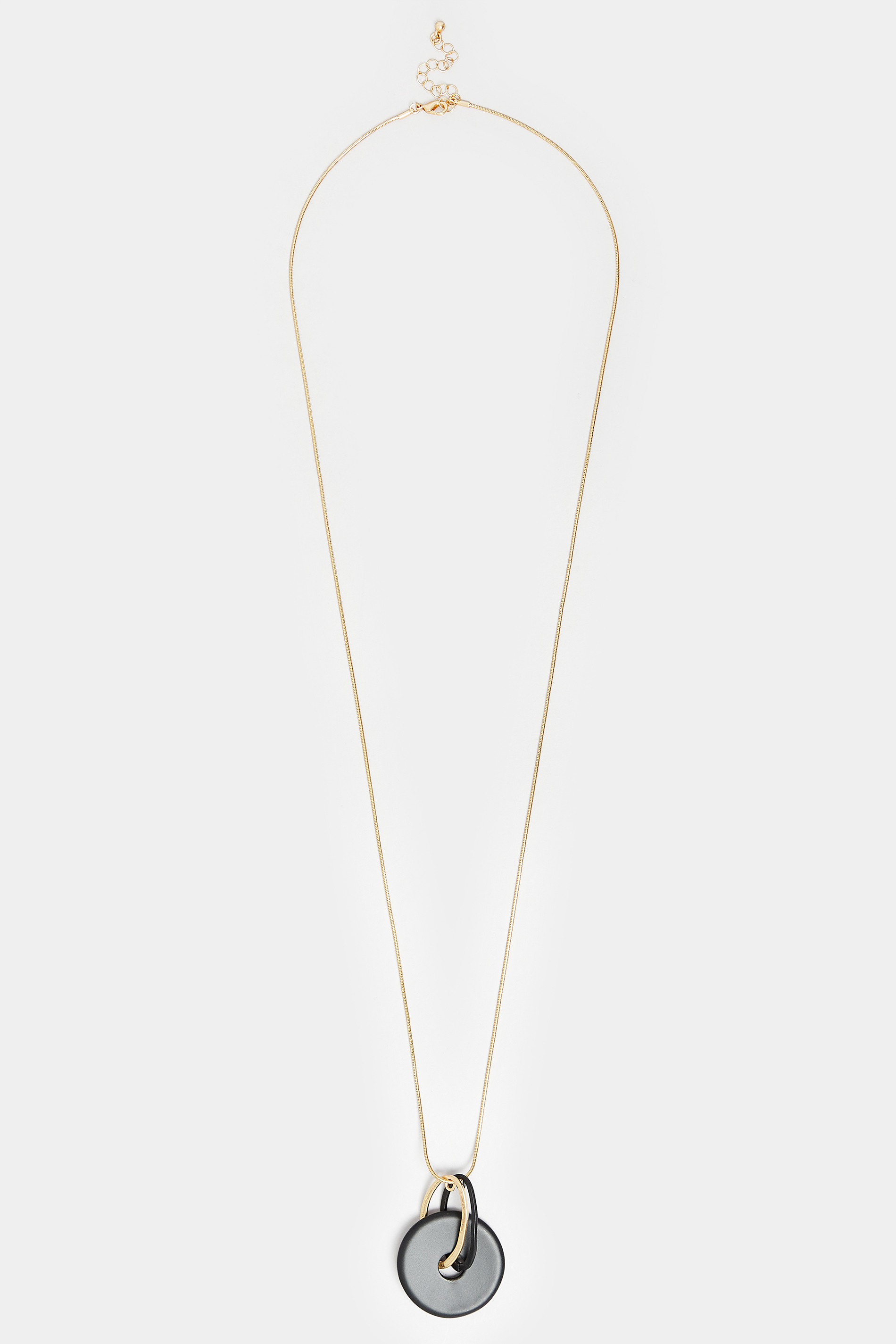 Gold Mixed Disc Long Necklace 2