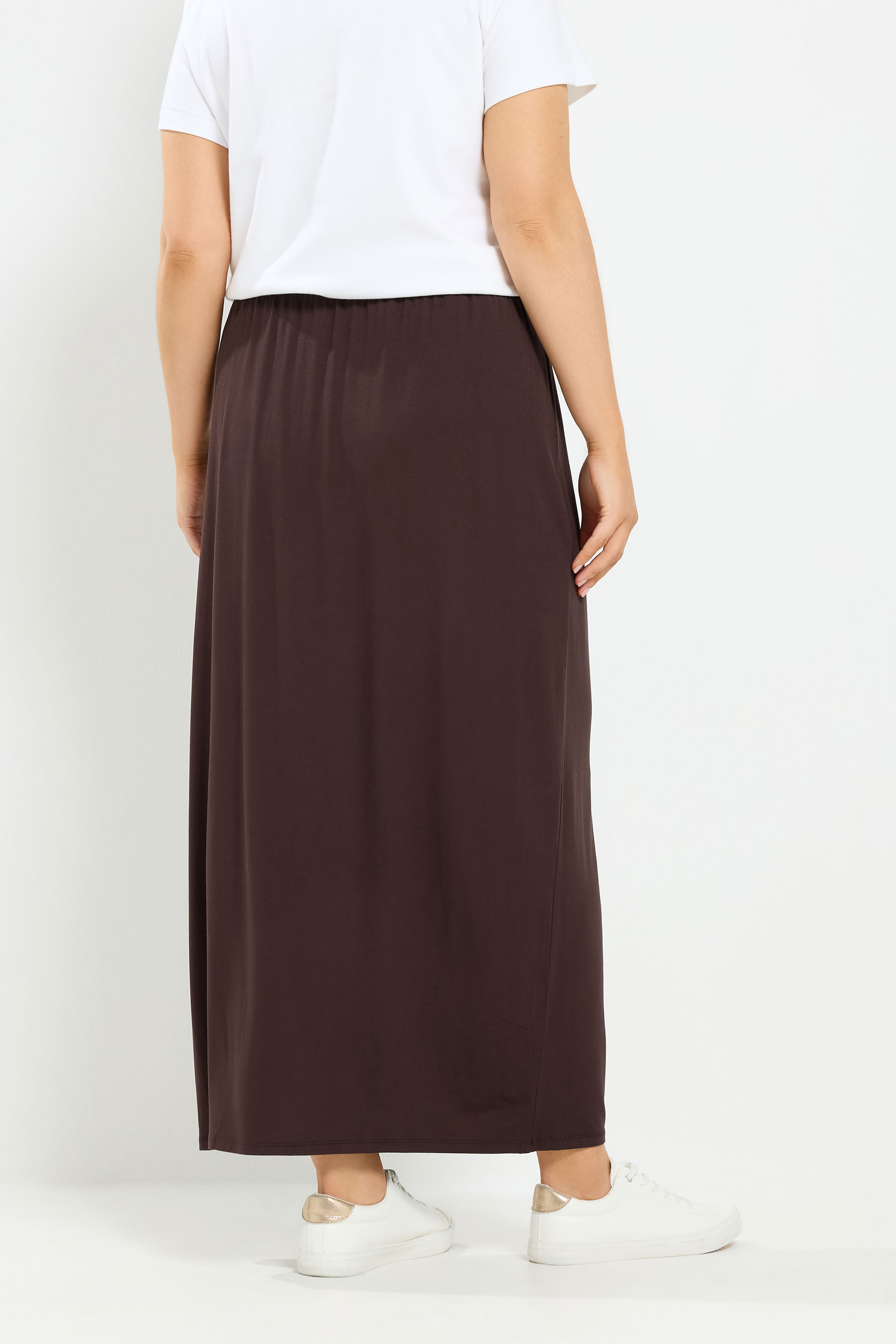 YOURS Plus Size Chocolate Brown Maxi Tube Skirt | Yours Clothing 2