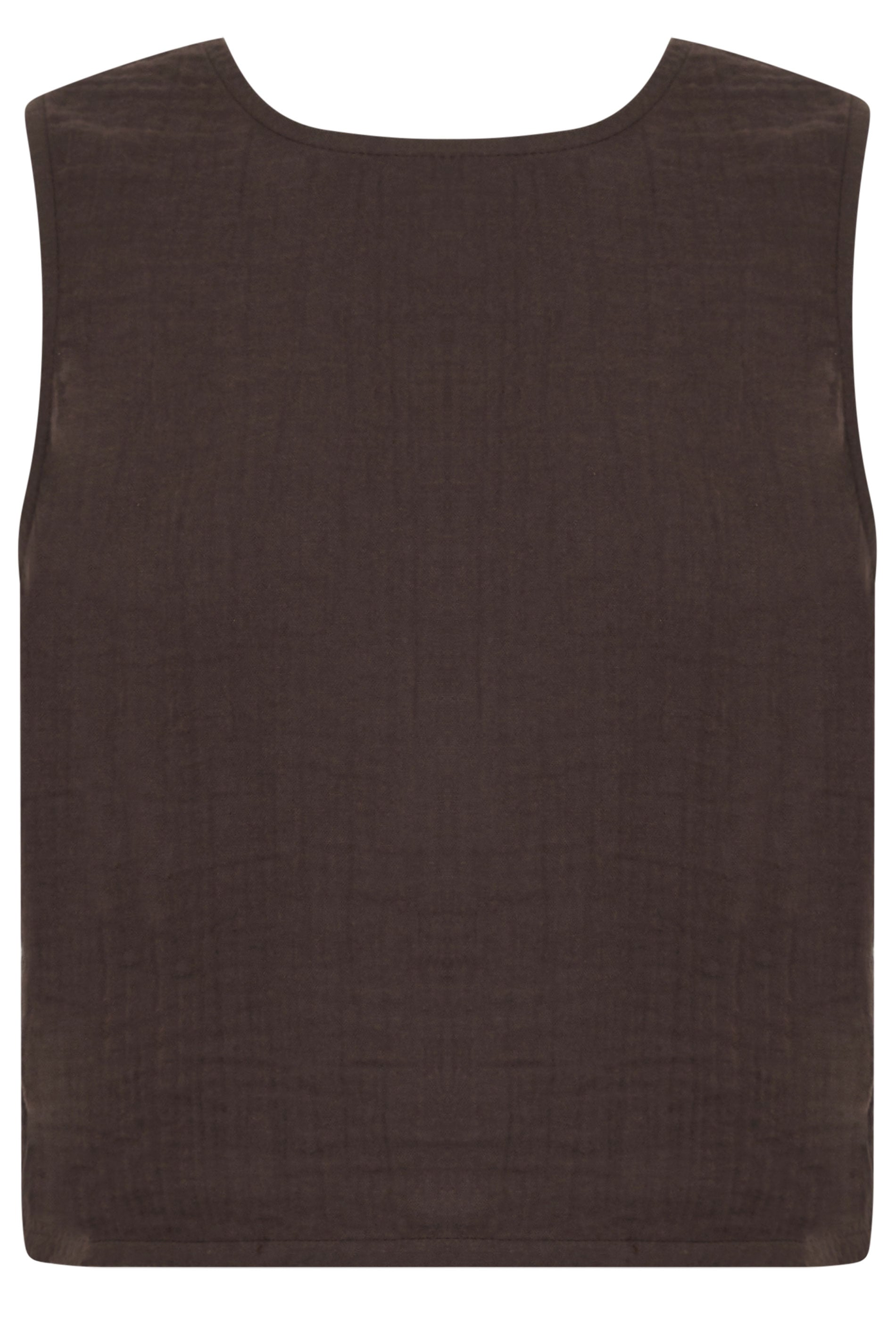 PixieGirl Petite Women's Chocolate Brown Cotton Cheesecloth Top | PixieGirl 5