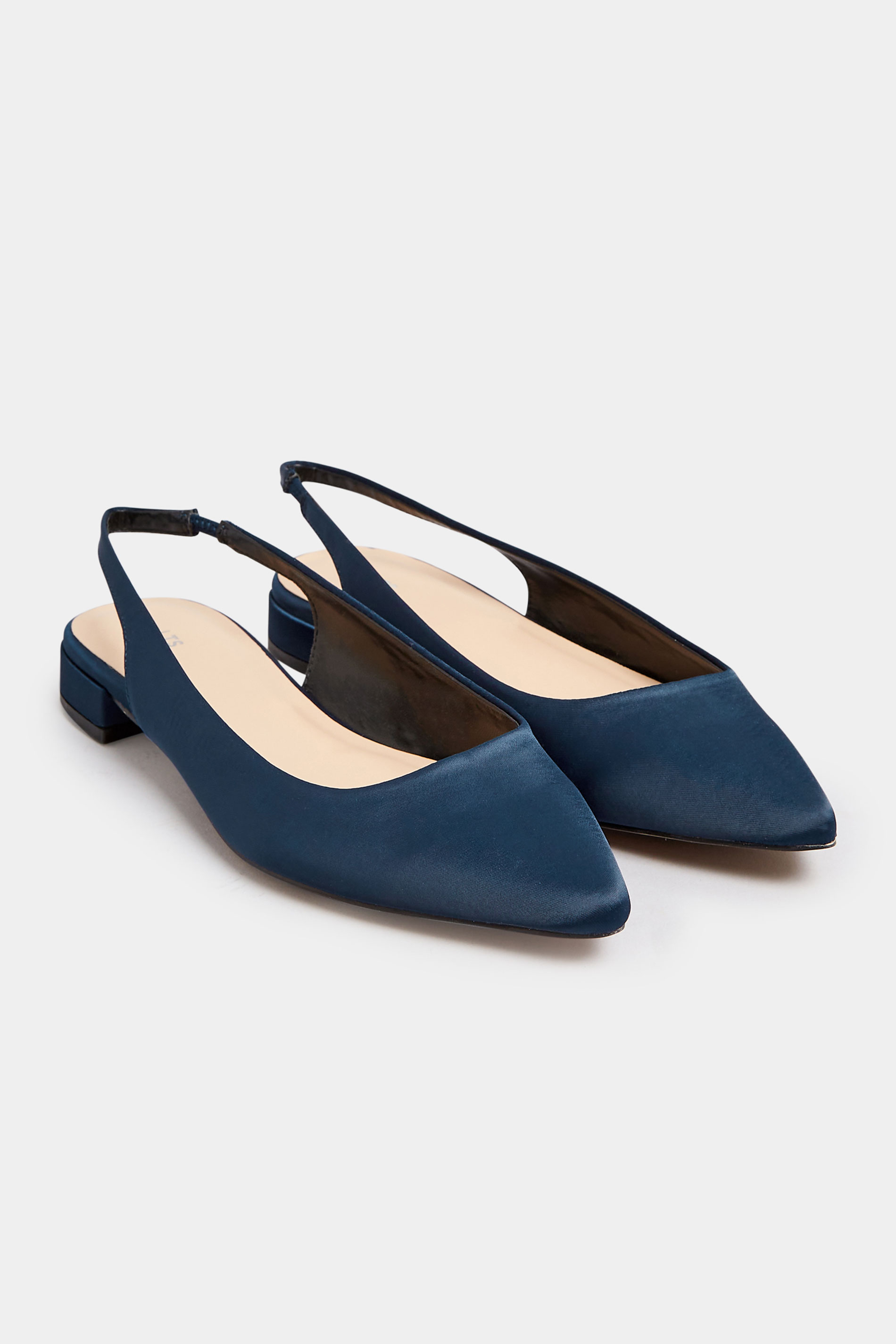 LTS Tall Navy Blue Slingback Point Pumps In Standard Fit | Long Tall Sally  2