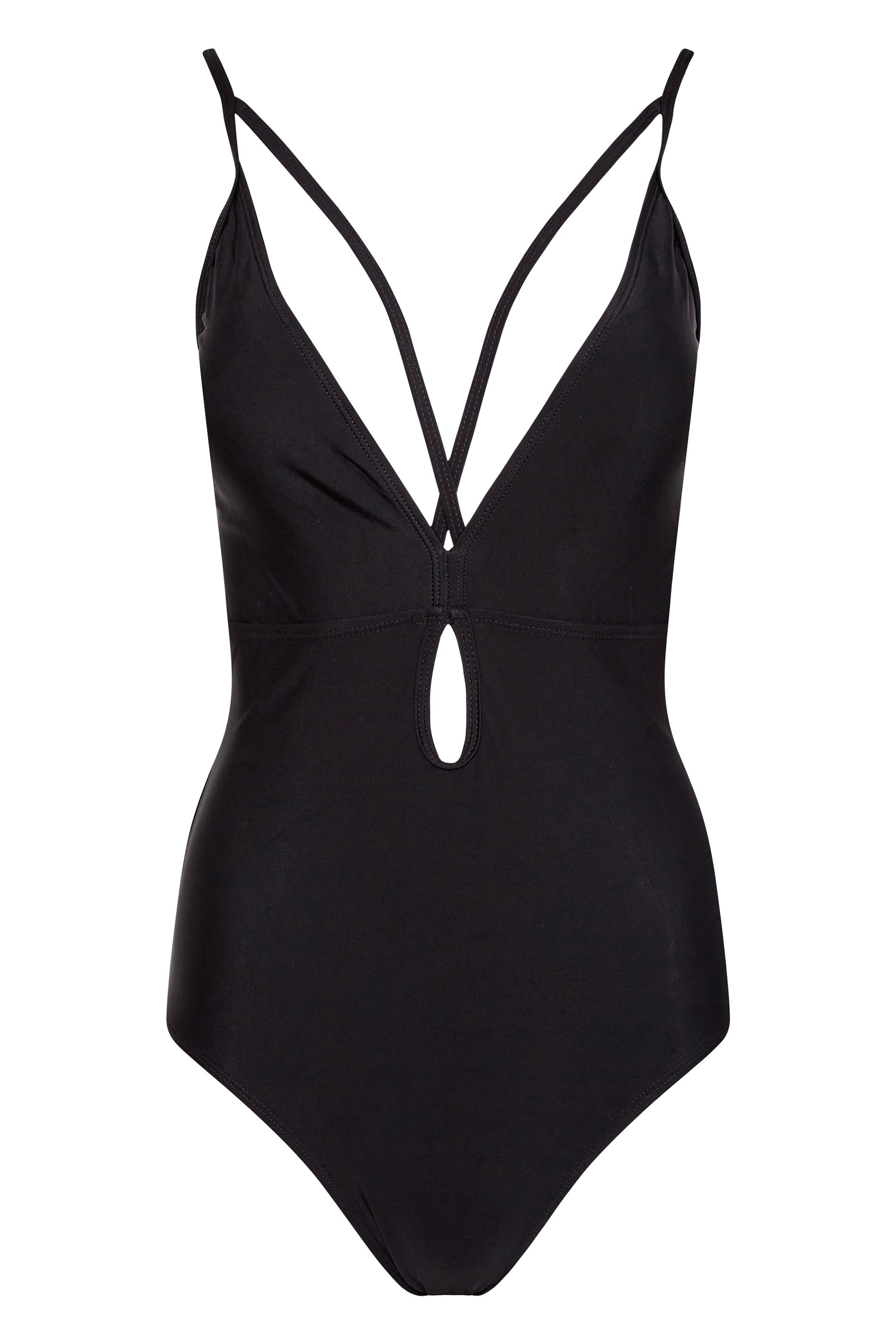 LTS Tall Women's Black Strappy Swimsuit | Long Tall Sally