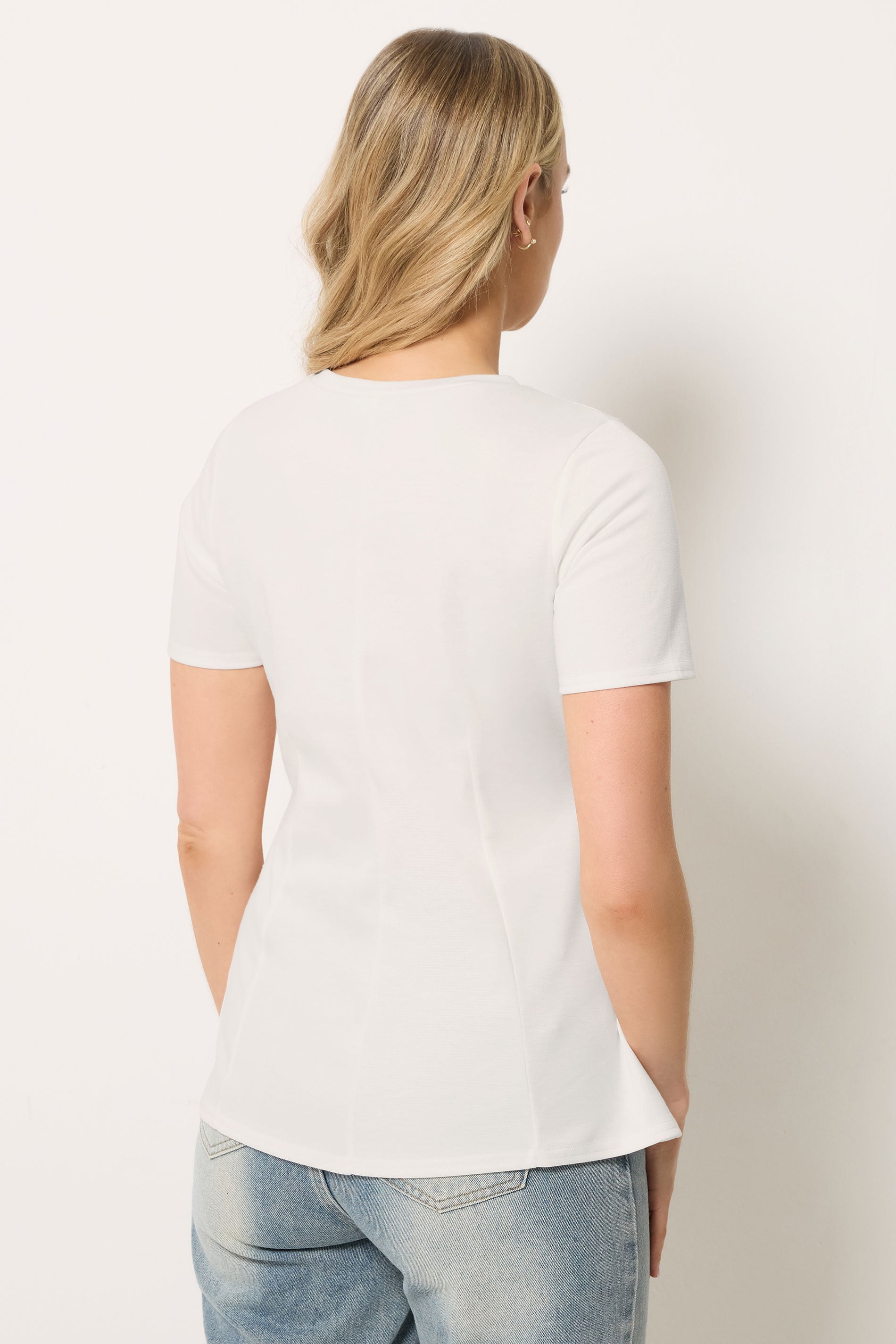 LTS Tall Women's White Seam Front Peplum Top | Long Tall Sally 4