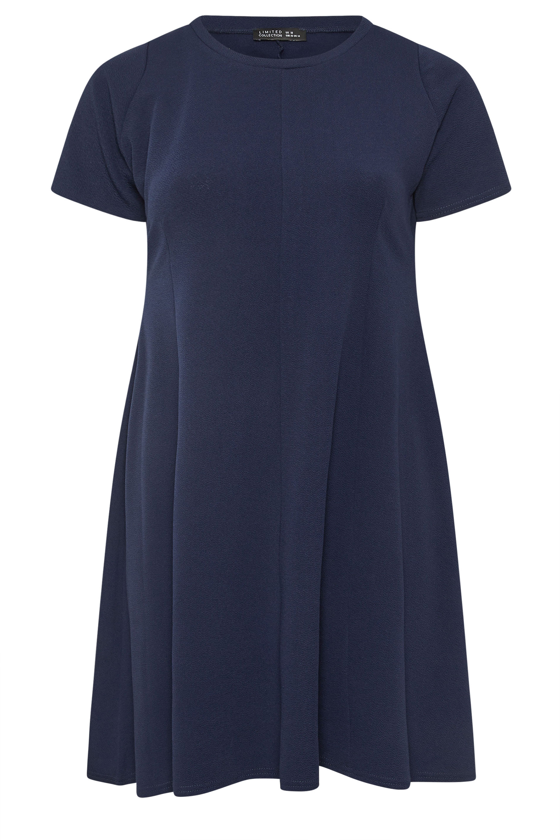 LIMITED COLLECTION Plus Size Navy Blue  Skater Pleat Dress | Yours Clothing 5