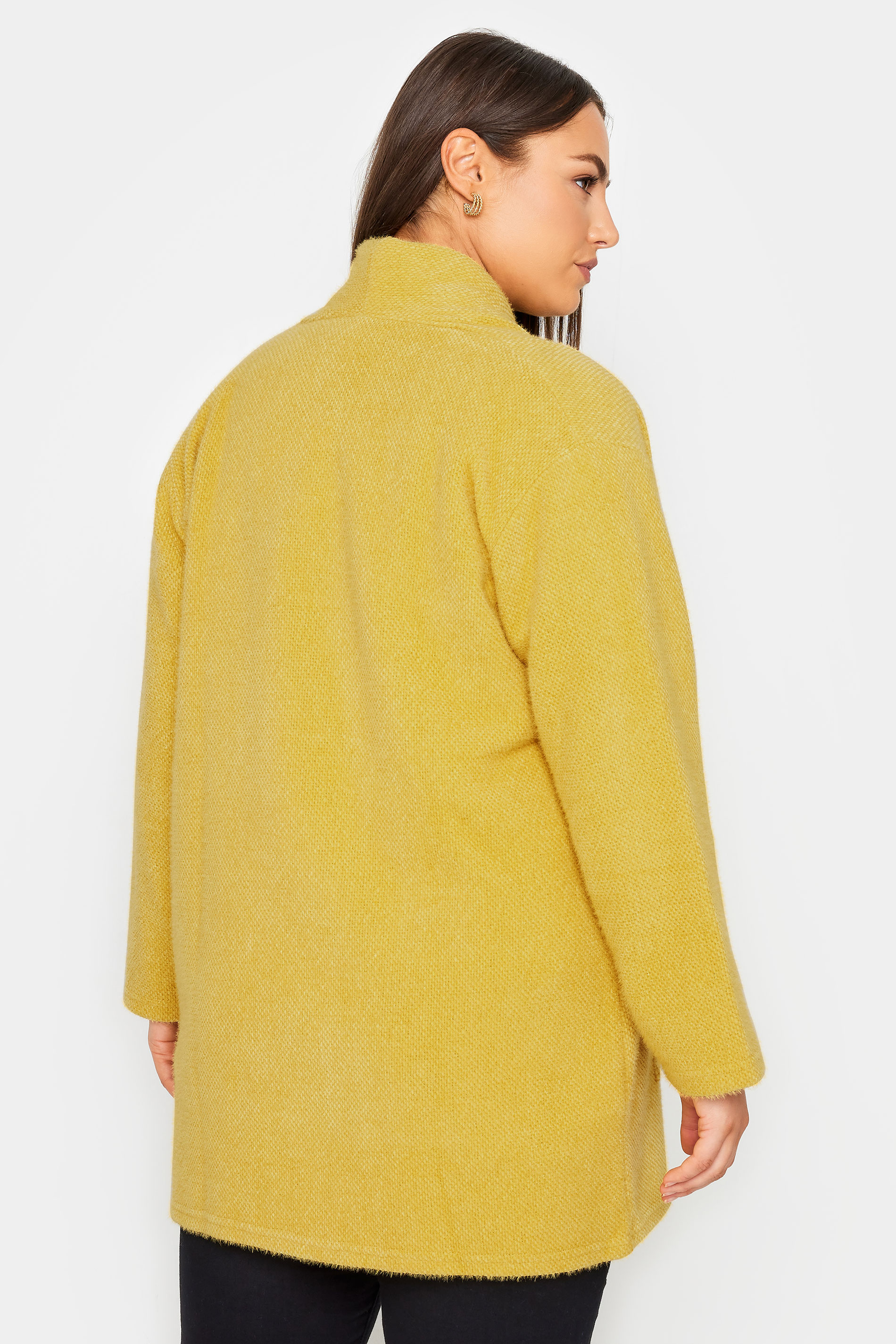 Evans Yellow Oversized Sleeve Cardigan 3