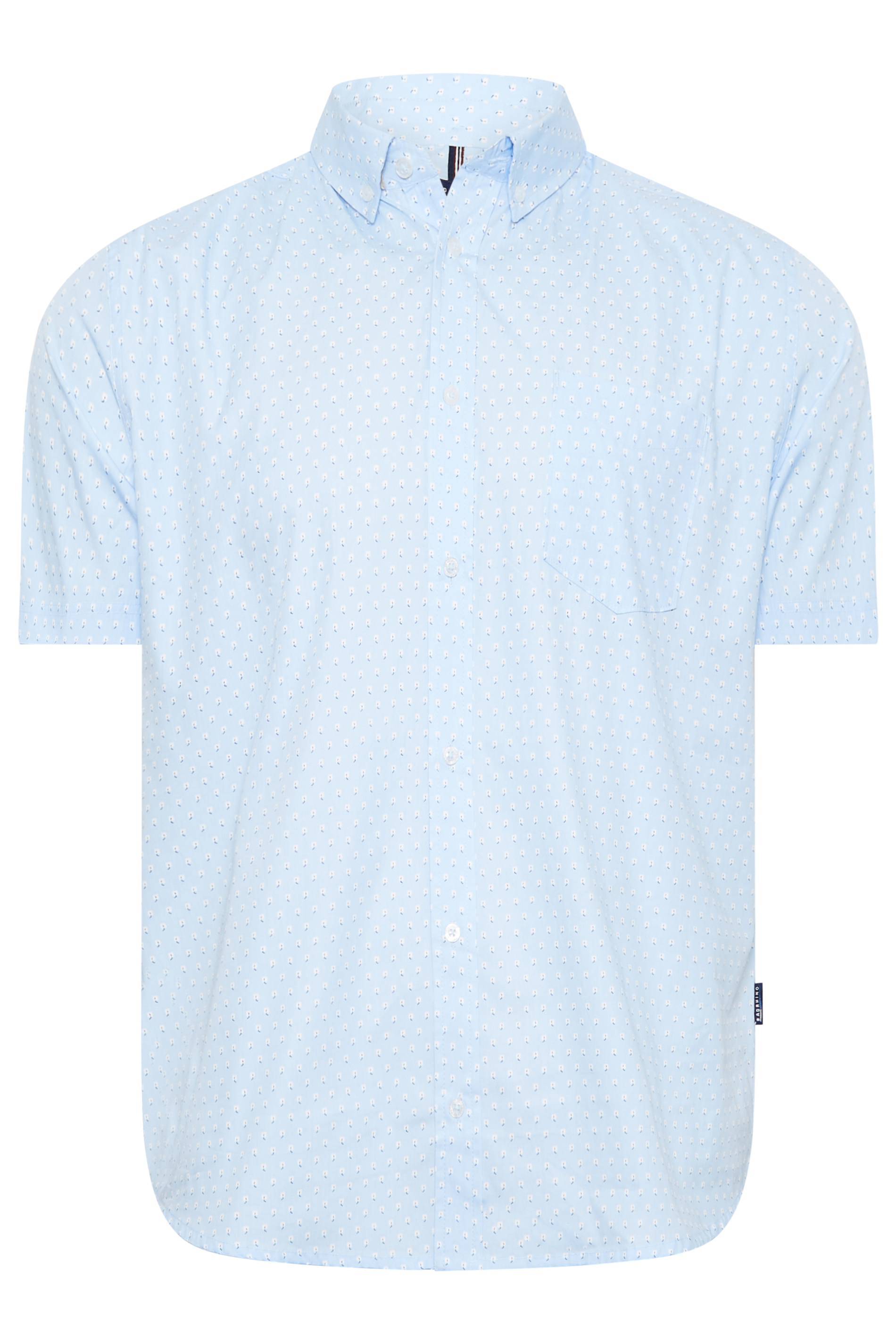 BadRhino Big & Tall Plus Size Mens Light Blue Floral Short Sleeve Shirt | BadRhino  3