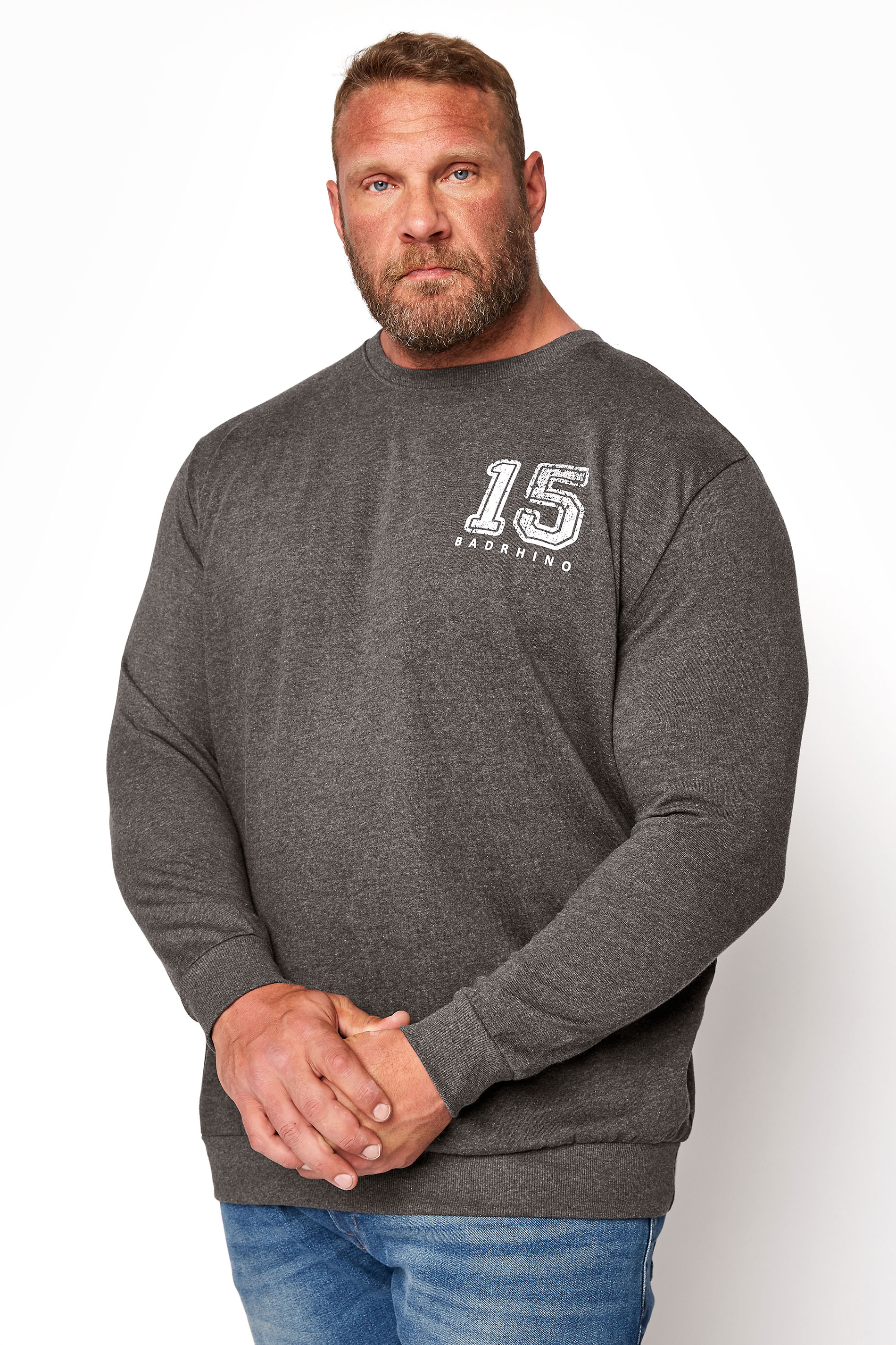 BadRhino Big & Tall Charcoal Grey Division 15 Sweatshirt 1