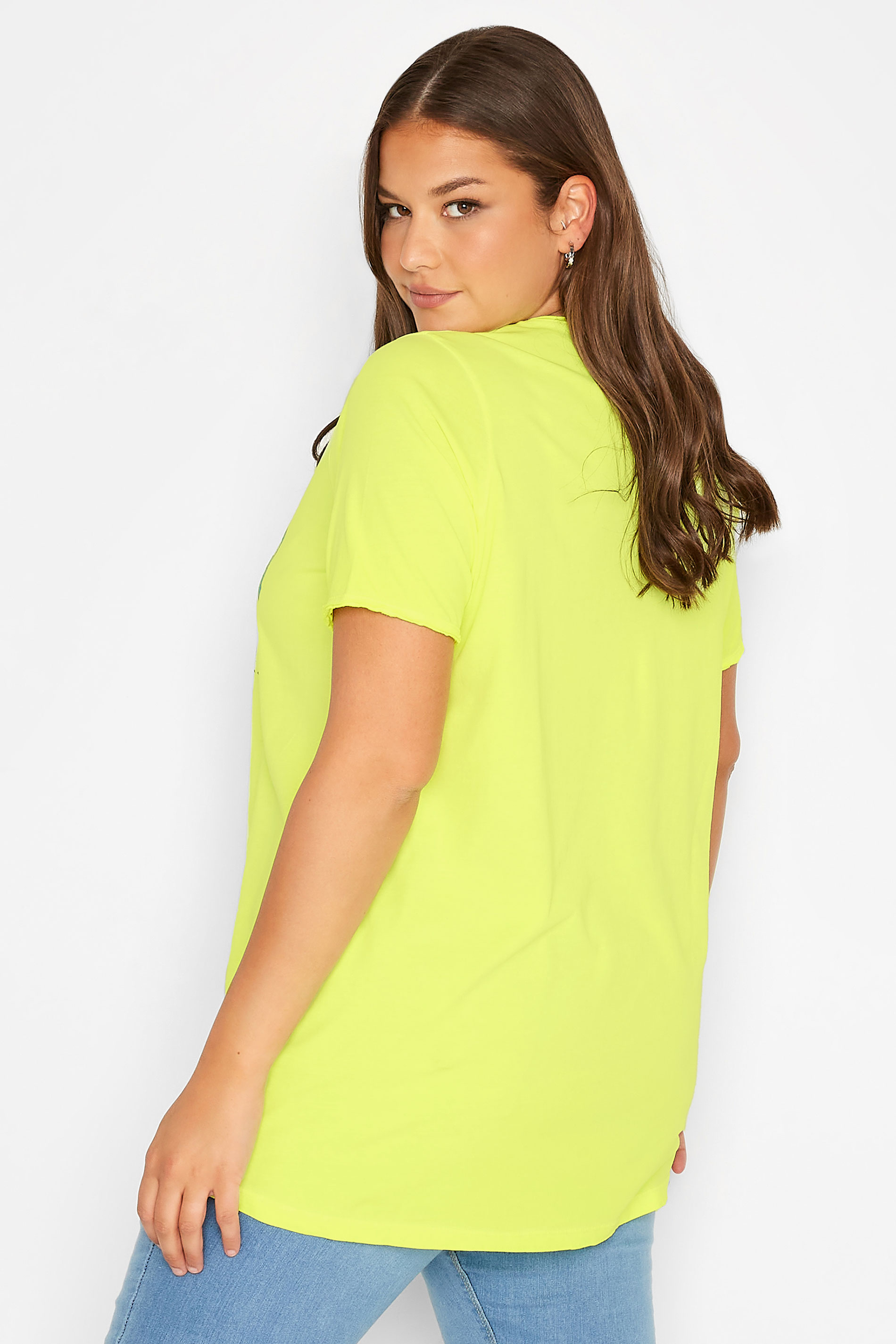 Plus Size Yellow 'California Dream' Slogan T-Shirt | Yours Clothing 3
