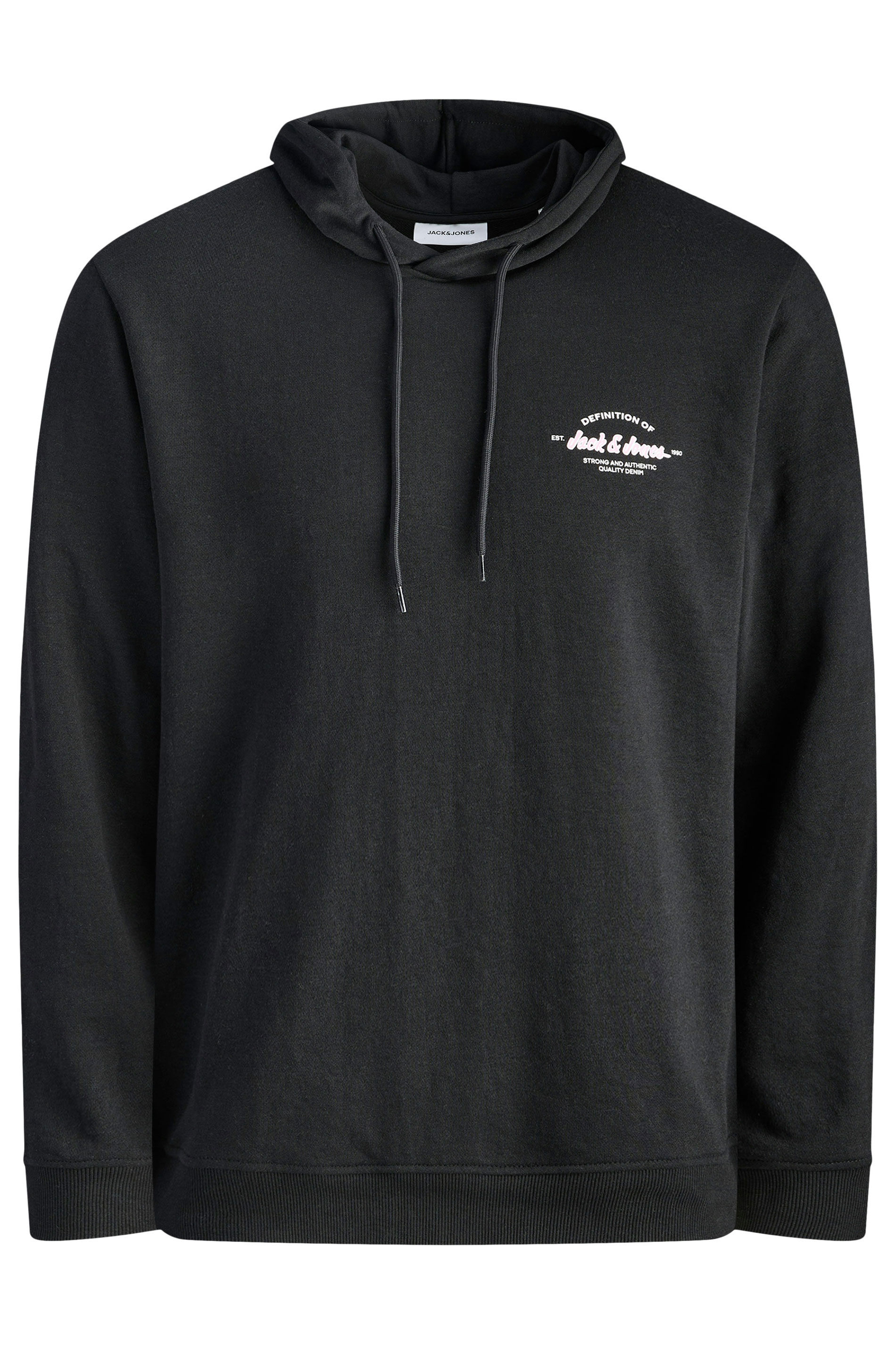 JACK & JONES Big & Tall Black Printed Hoodie | BadRhino 2