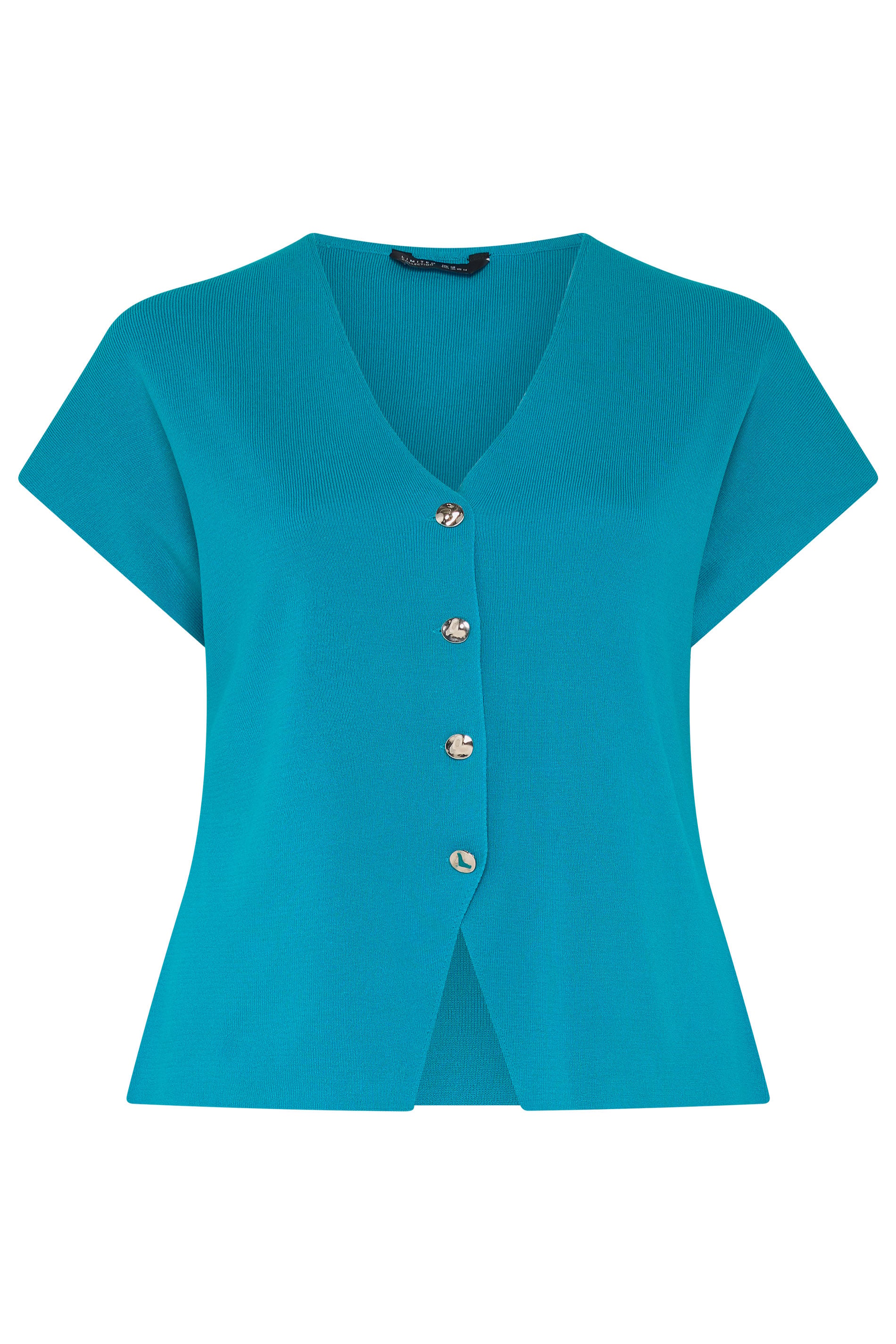 LIMITED COLLECTION Plus Size Dark Blue Short Sleeve Knitted Top | Yours Clothing 5